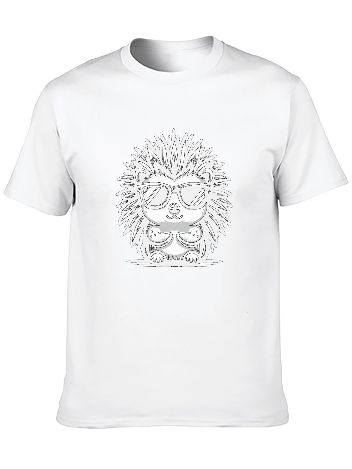 Cool Hedgehog Graphic Tee - Black Cotton T-Shirt