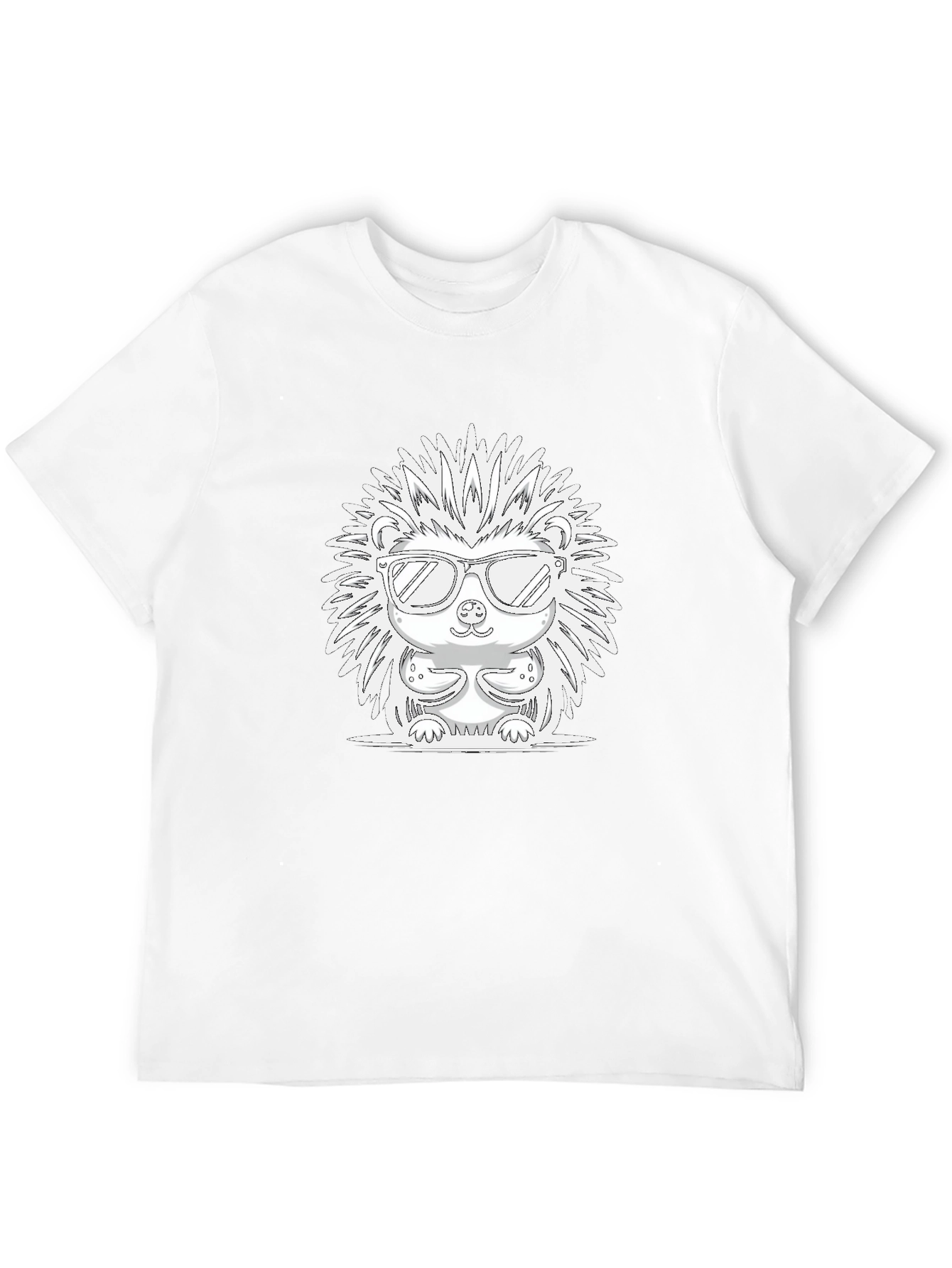 Cool Hedgehog Graphic Tee - Black Cotton T-Shirt