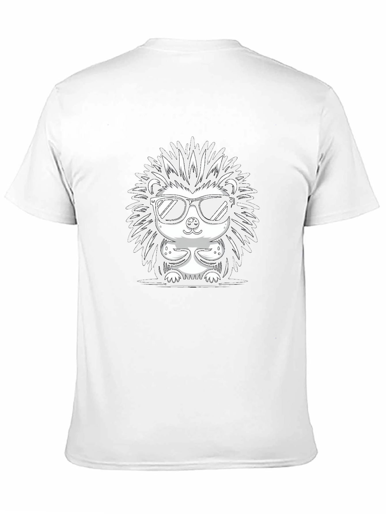 Cool Hedgehog Graphic Tee - Black Cotton T-Shirt