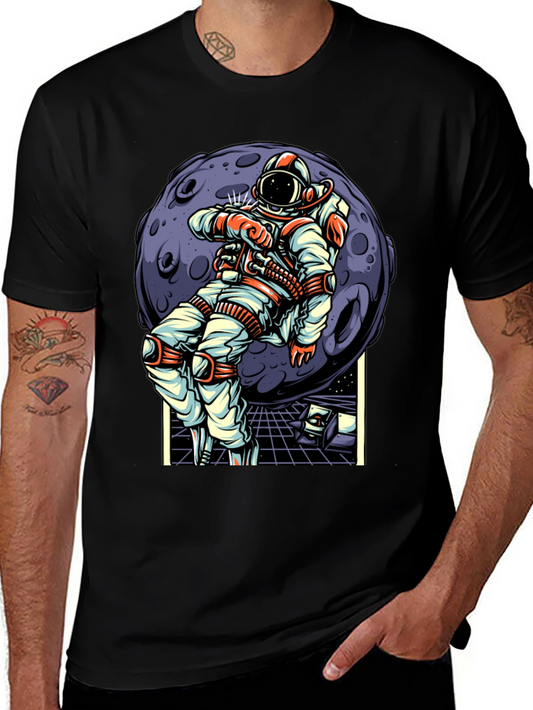 Astronaut Moon Graphic T-Shirt - Space Adventure Design