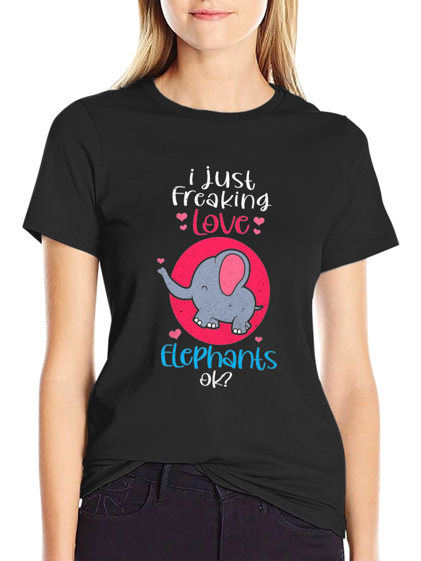 Elephant Lover T-Shirt - Freaking Love Elephants Tee