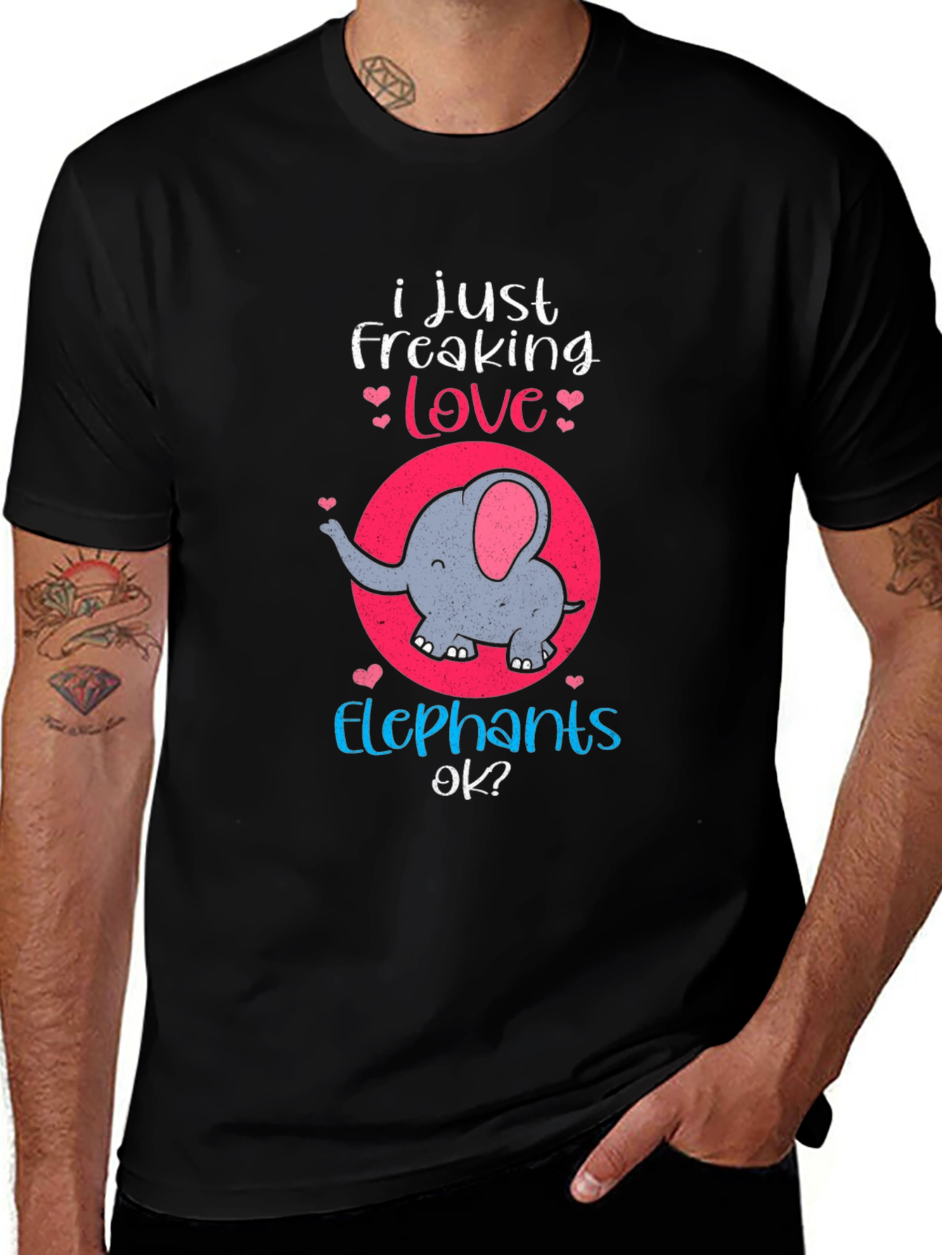 Elephant Lover T-Shirt - Freaking Love Elephants Tee
