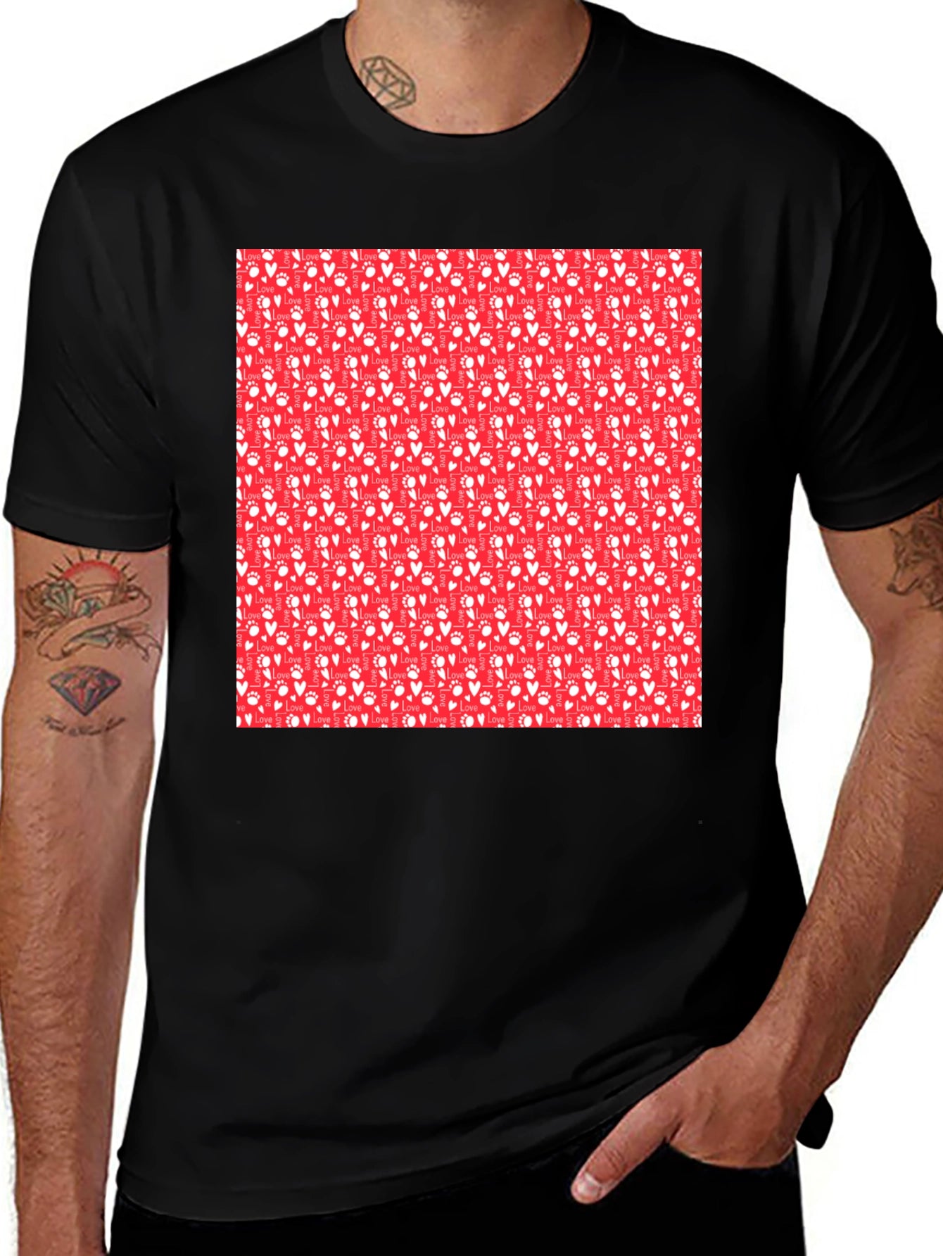 Love Paw Patterned T-Shirt