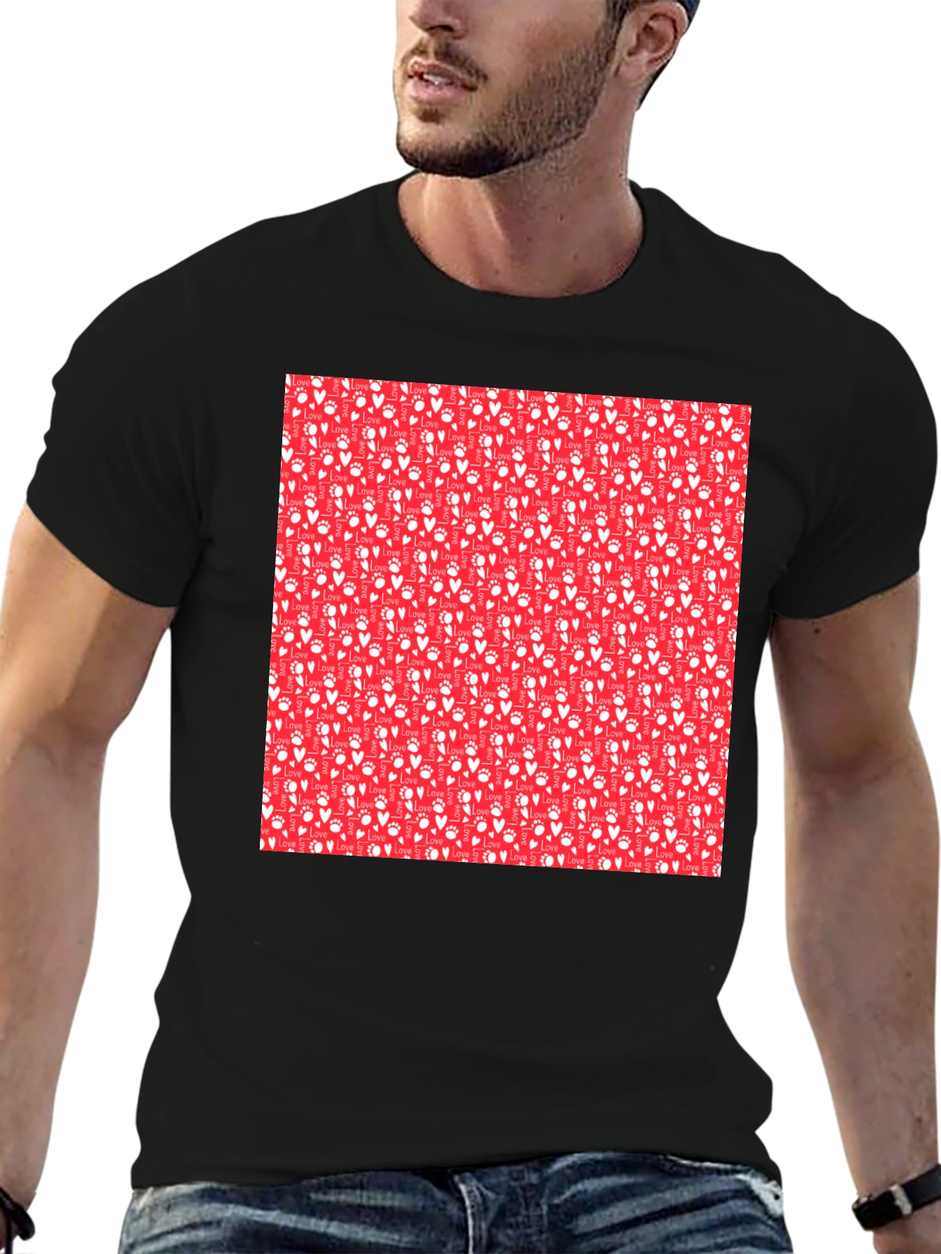 Love Paw Patterned T-Shirt