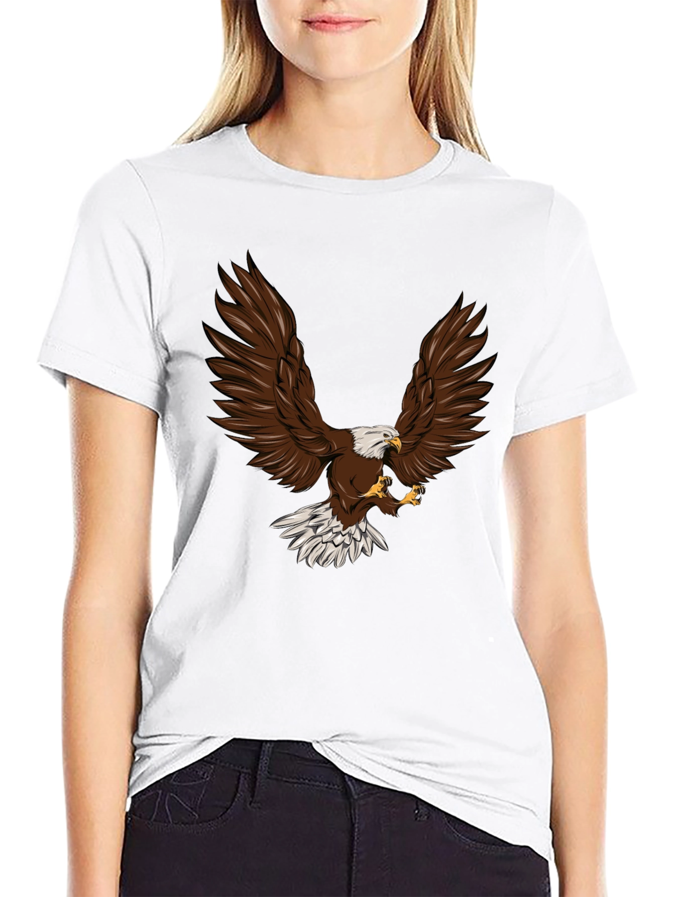 Bold Eagle Graphic Print Crew Neck T-Shirt