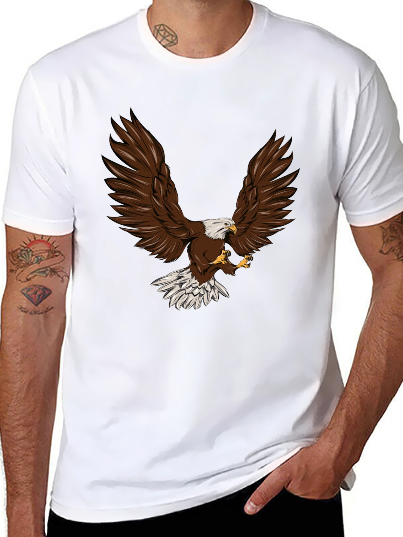Bold Eagle Graphic Print Crew Neck T-Shirt