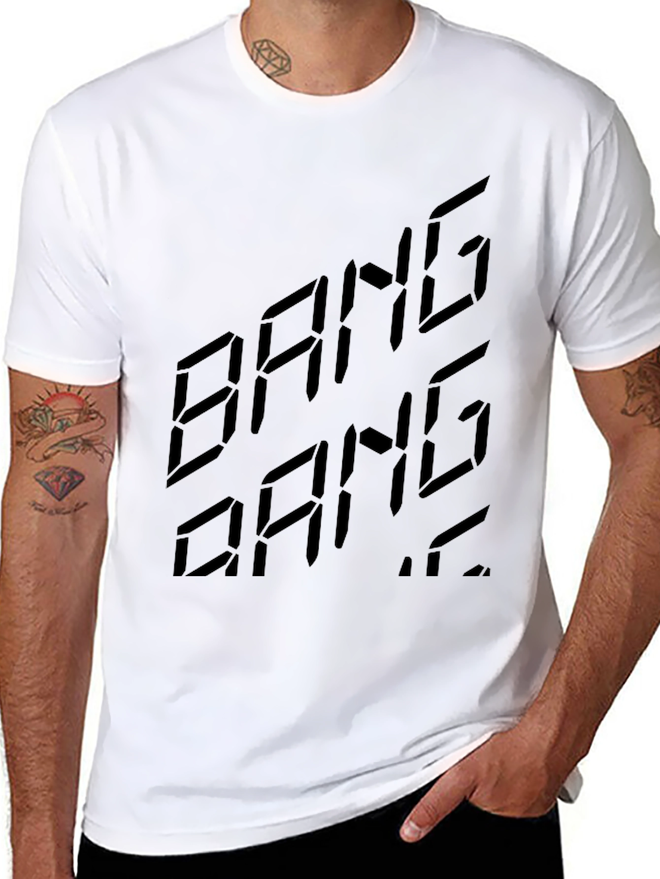 Bang Bang Graphic Print Black T-Shirt