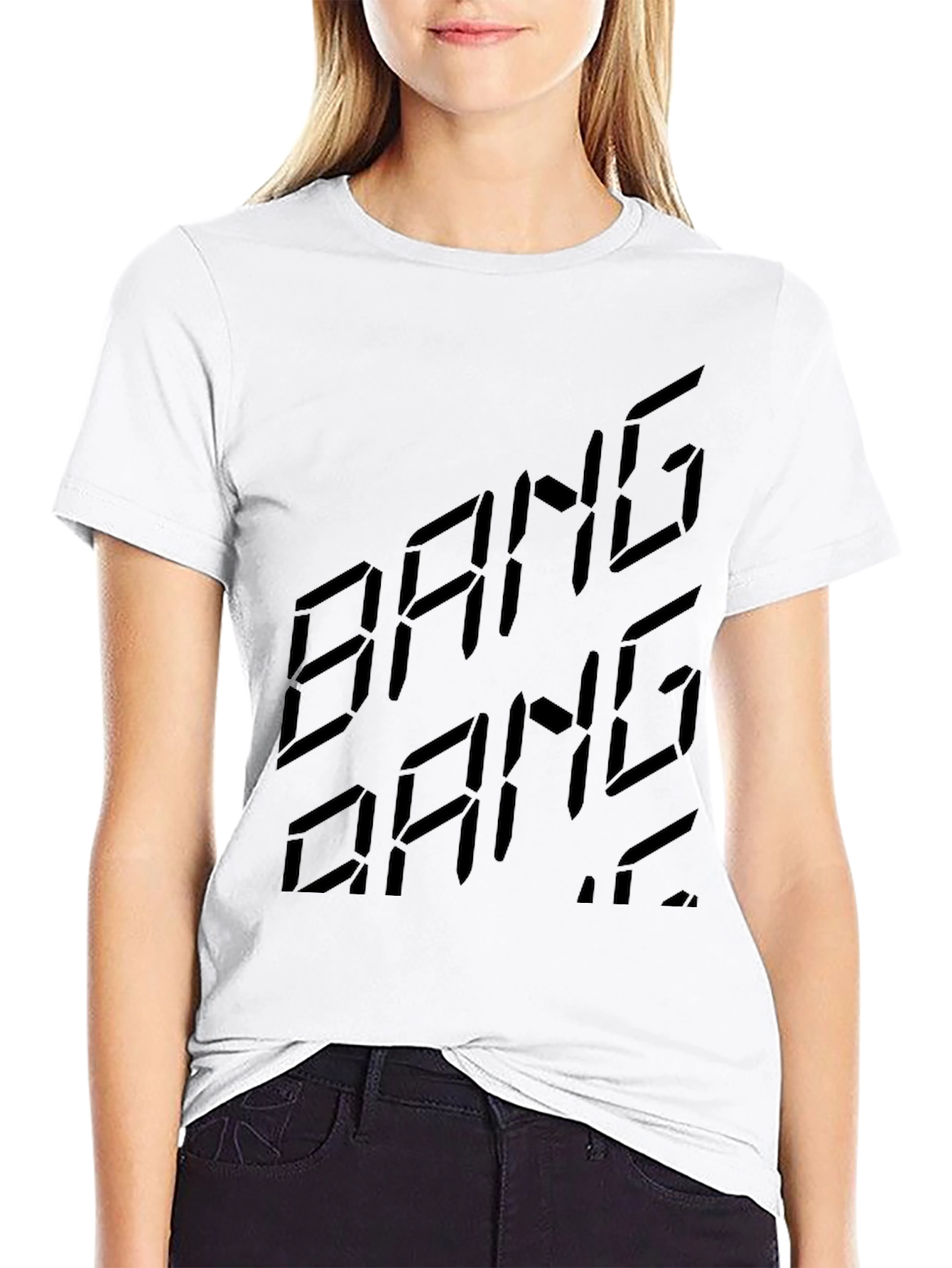 Bang Bang Graphic Print Black T-Shirt