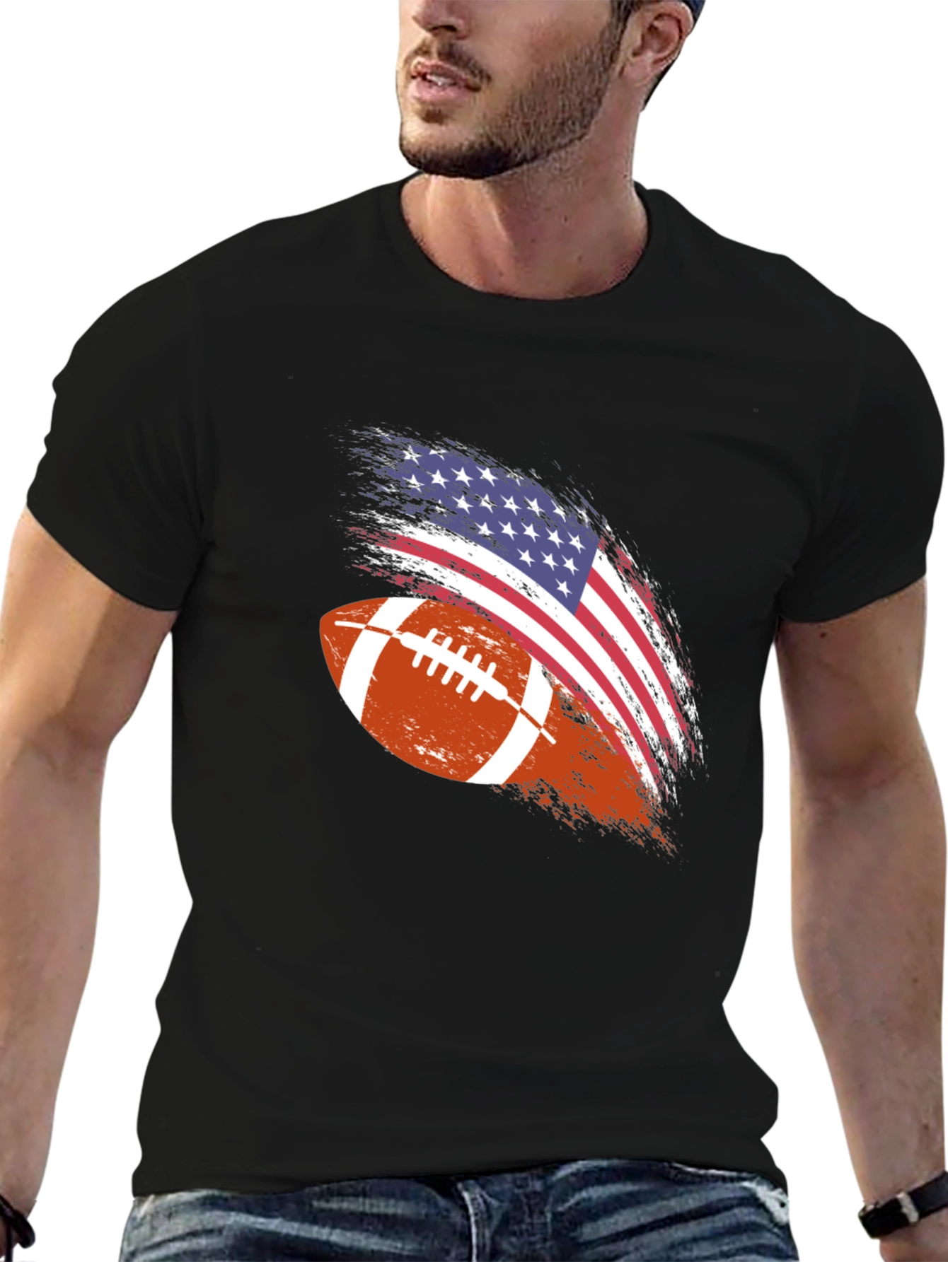 American Football Flag Graphic T-Shirt