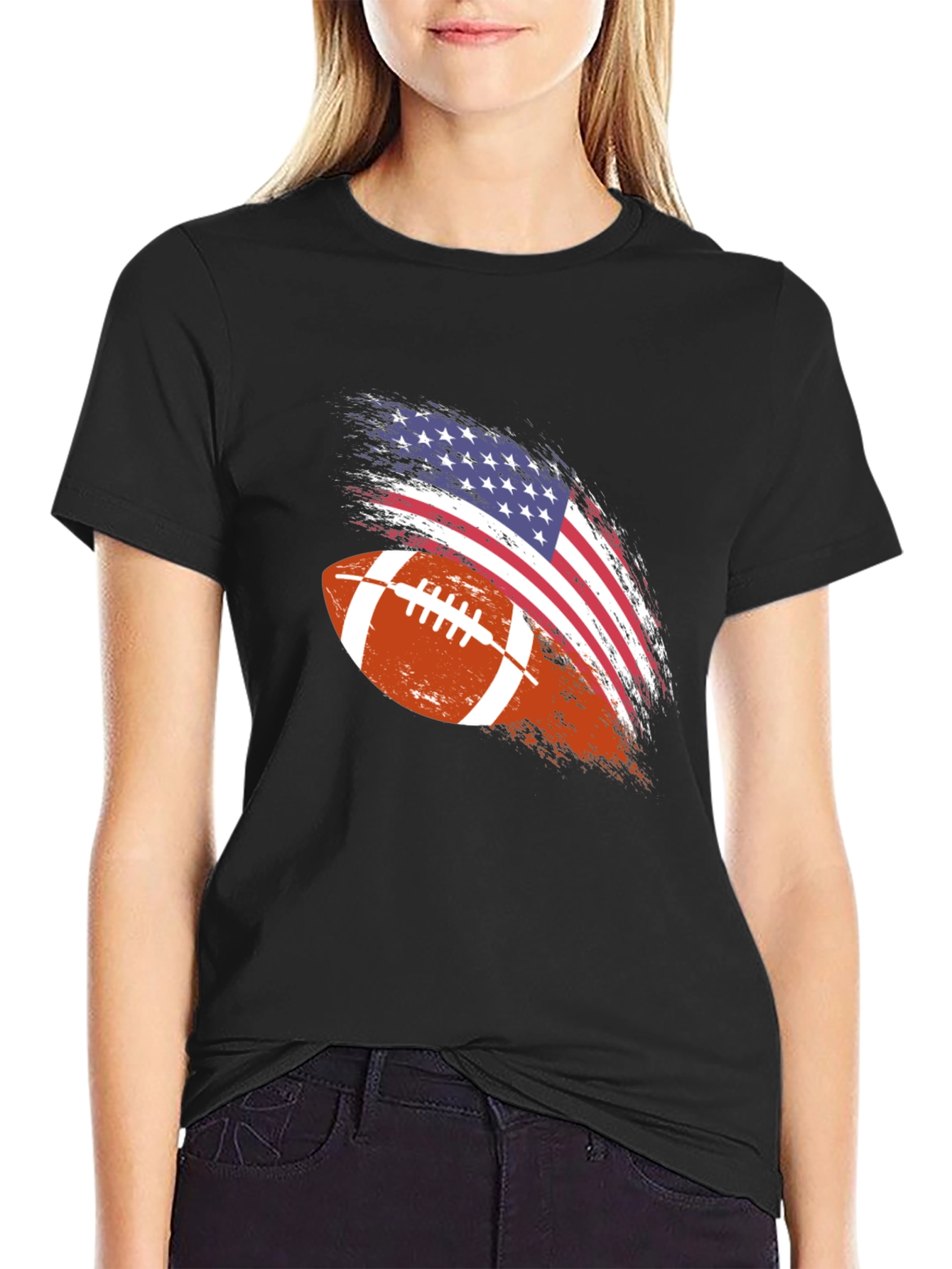 American Football Flag Graphic T-Shirt