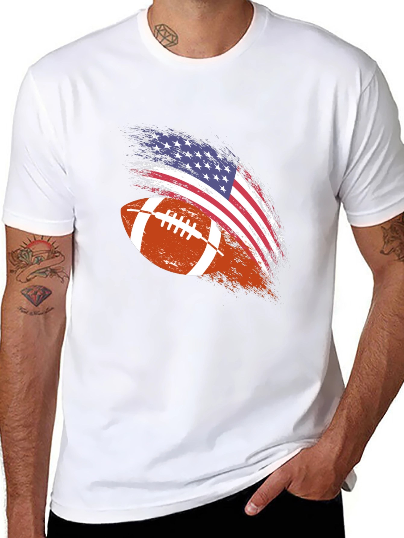 American Football Flag Graphic T-Shirt