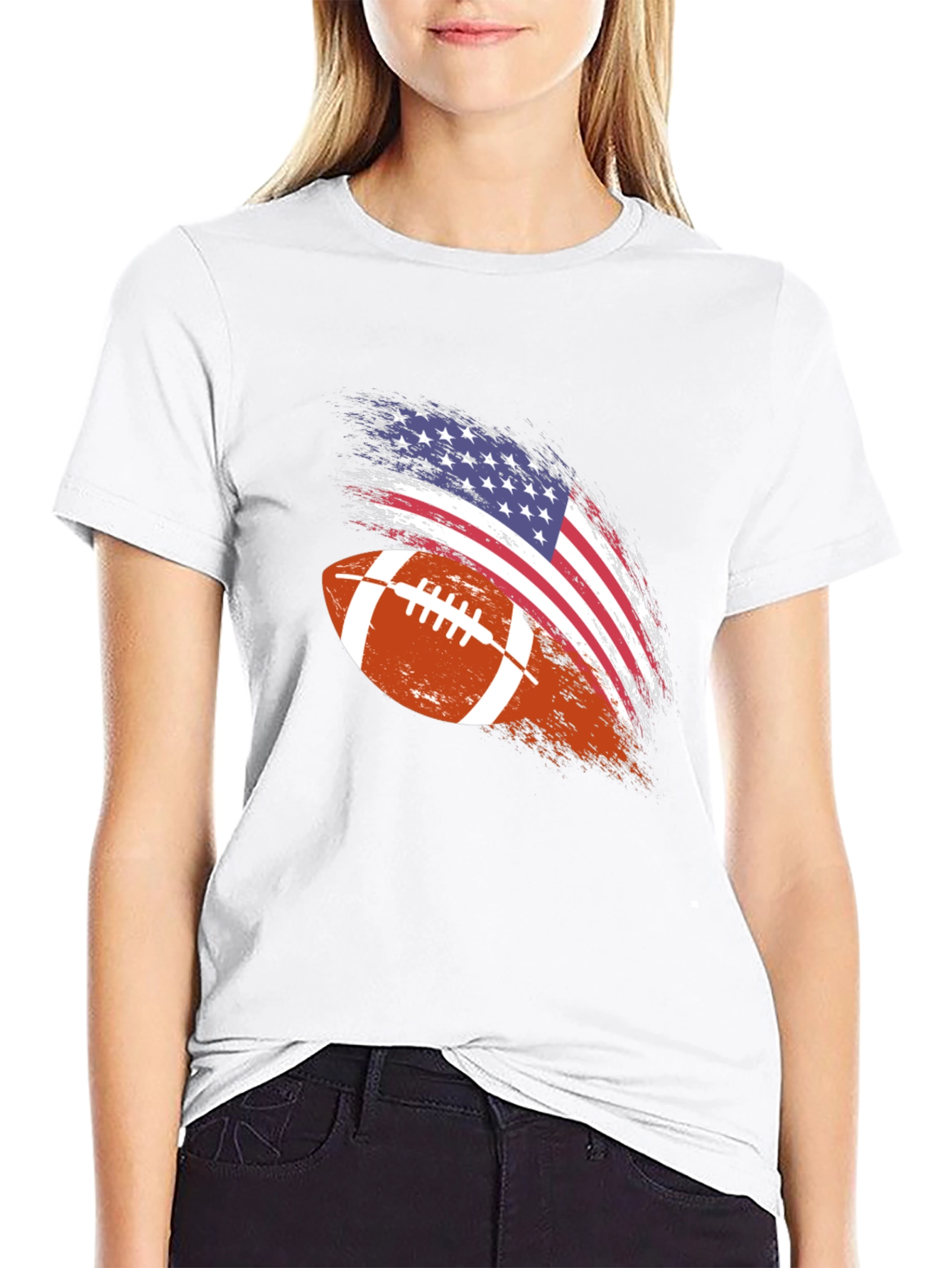 American Football Flag Graphic T-Shirt