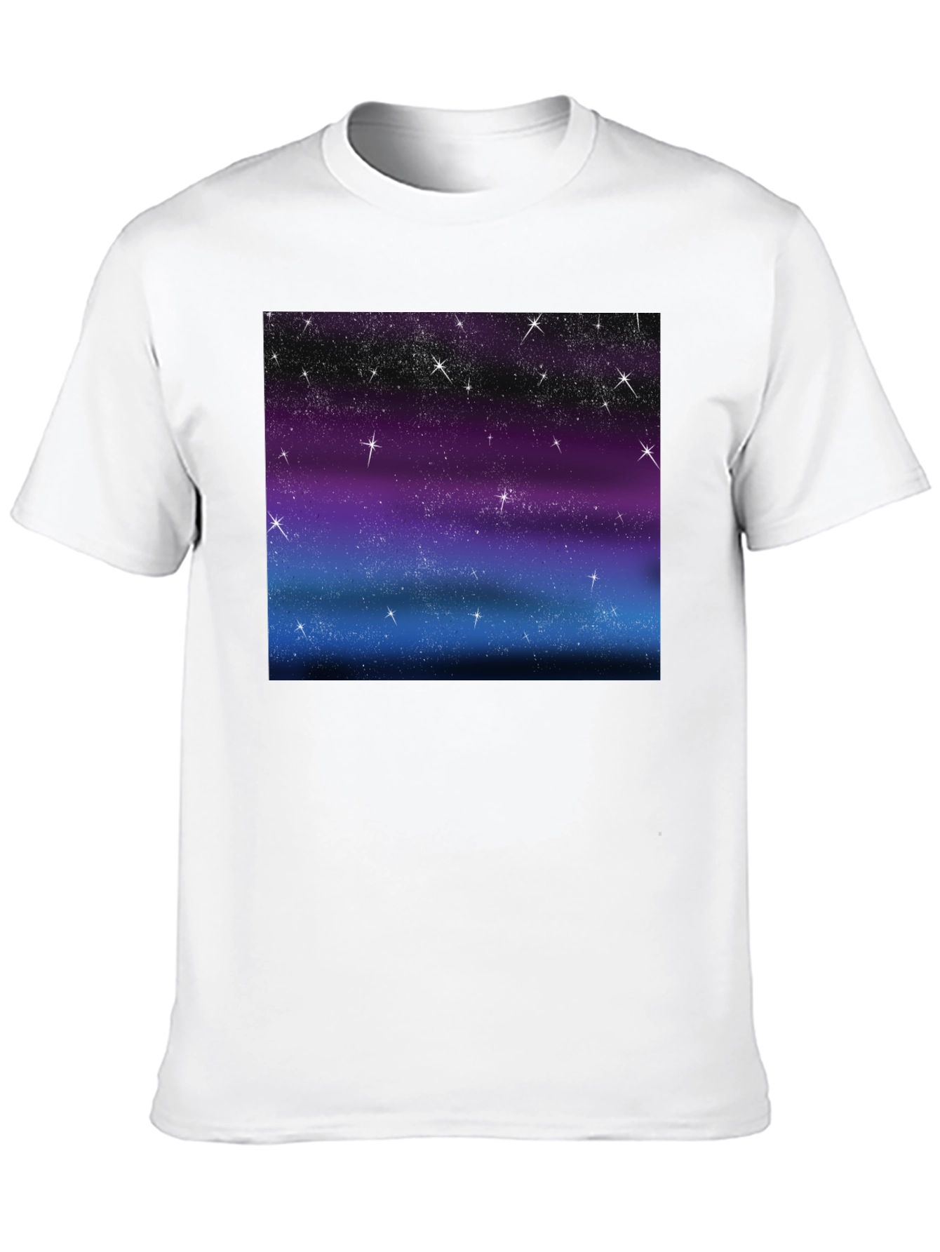 Galaxy Sky Starry Night Mens Black Tee