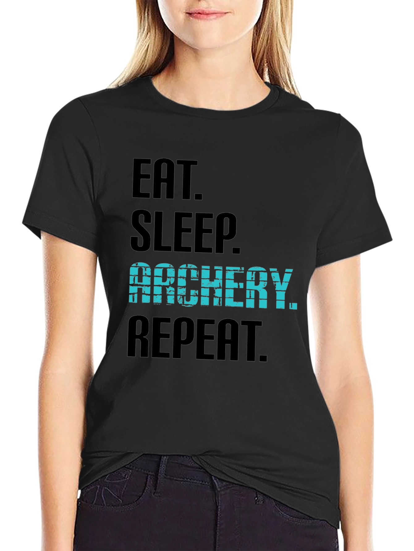 Eat Sleep Archery Repeat Black T-Shirt