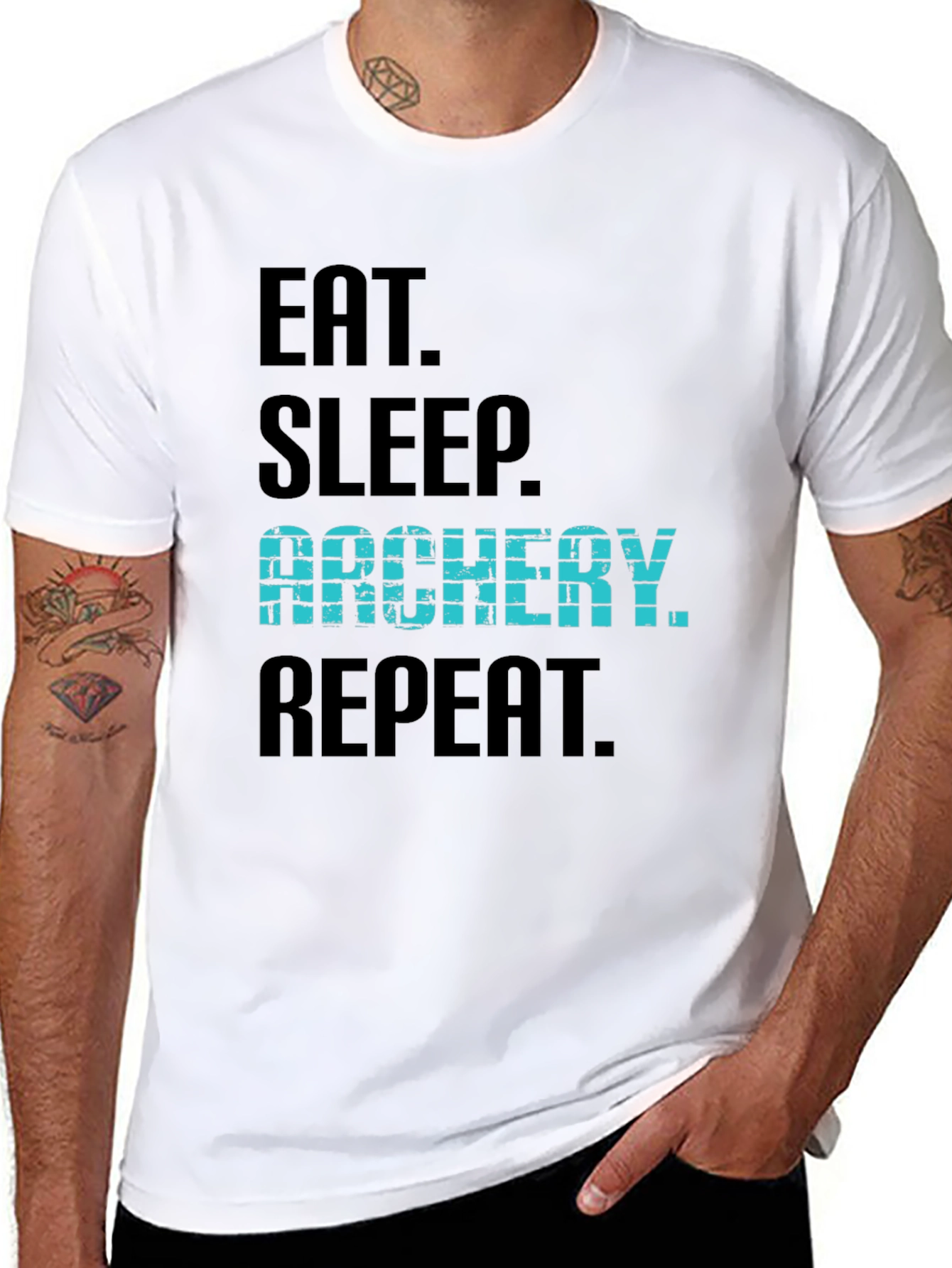 Eat Sleep Archery Repeat Black T-Shirt