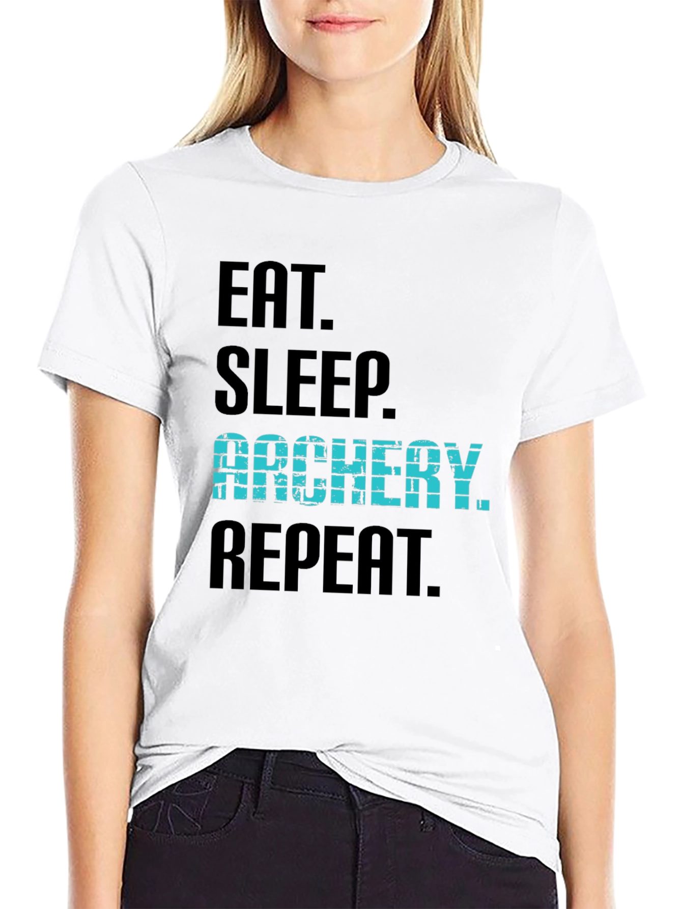 Eat Sleep Archery Repeat Black T-Shirt