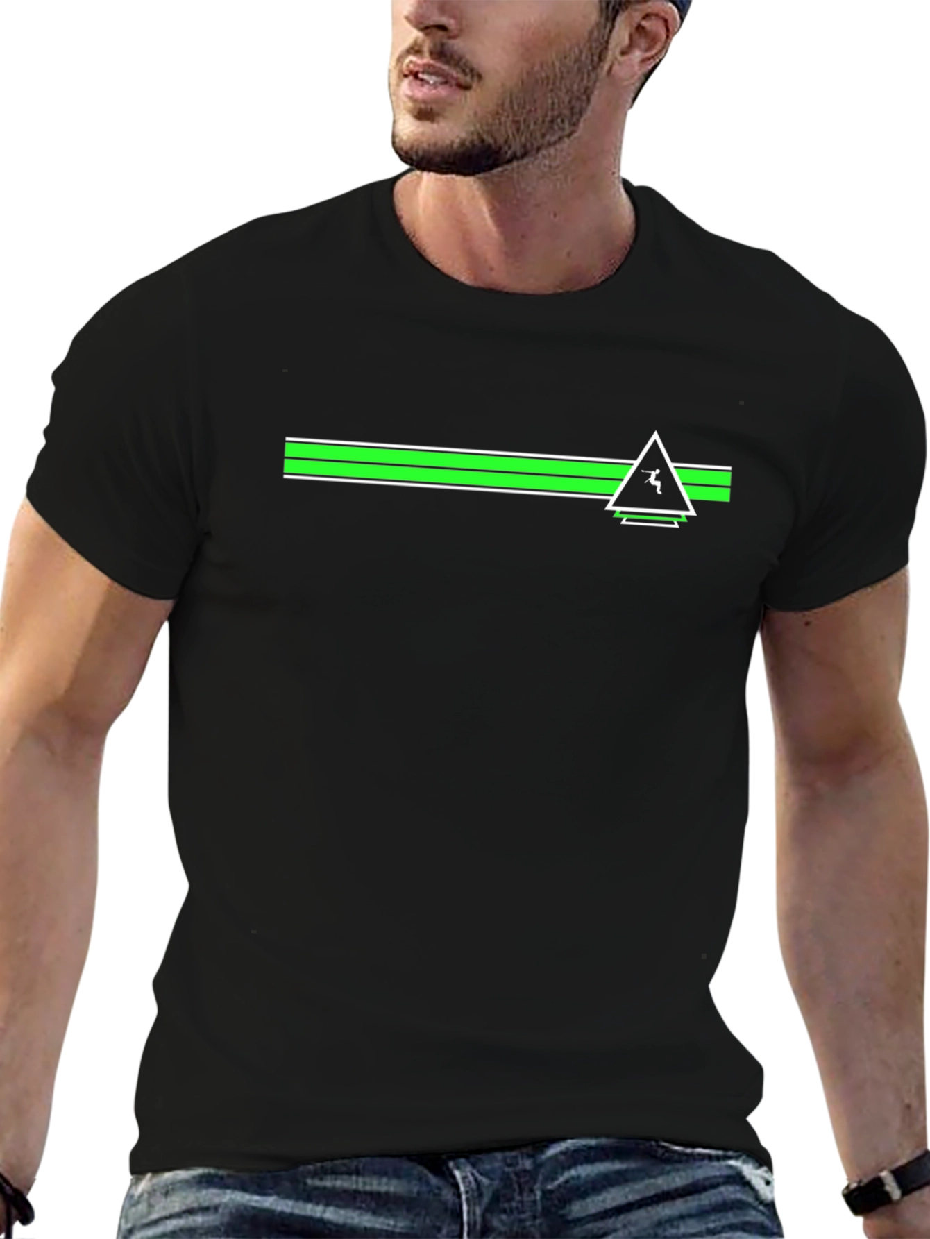 Modern Geometric Black T-Shirt