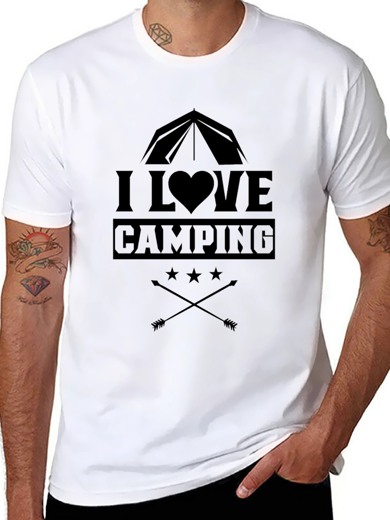 I Love Camping Graphic Tee - Black