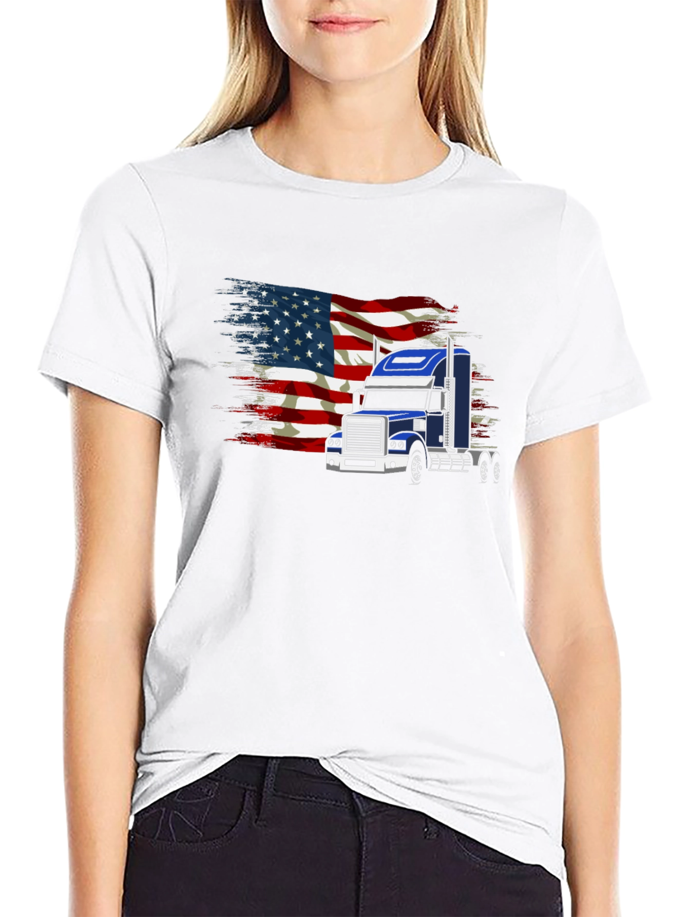 American Flag Trucker T-Shirt