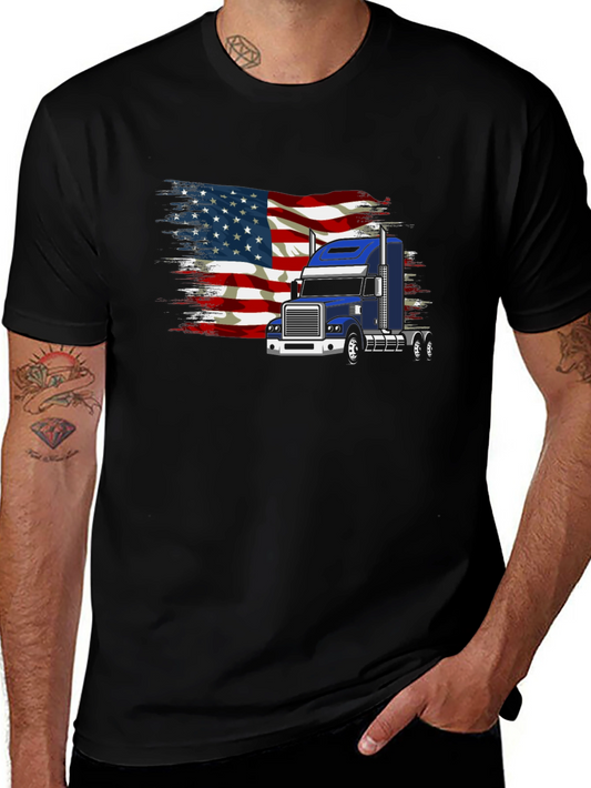 American Flag Trucker T-Shirt