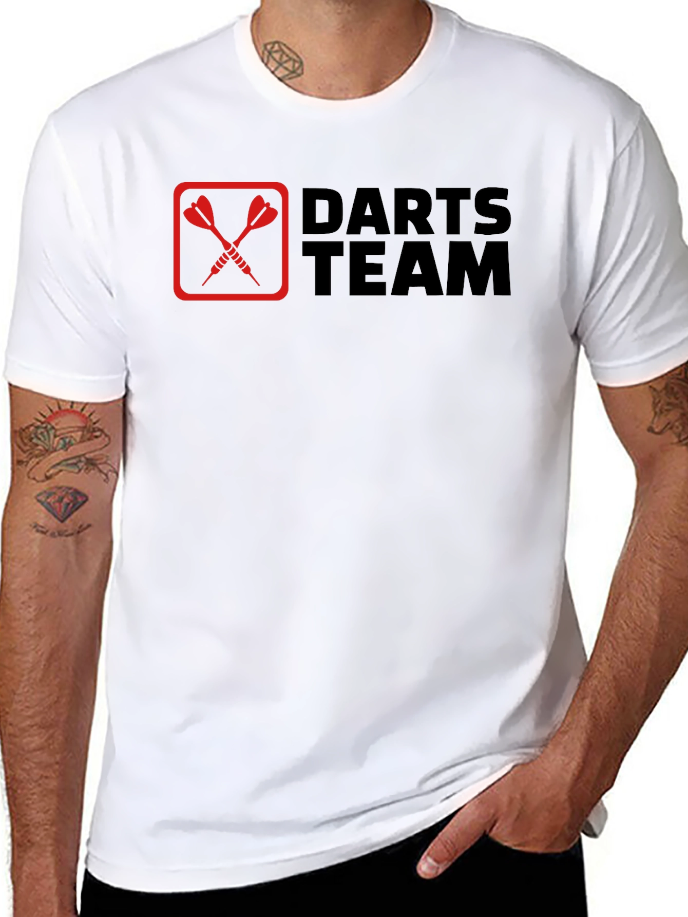 Darts Team Graphic Tee - Black Cotton T-Shirt