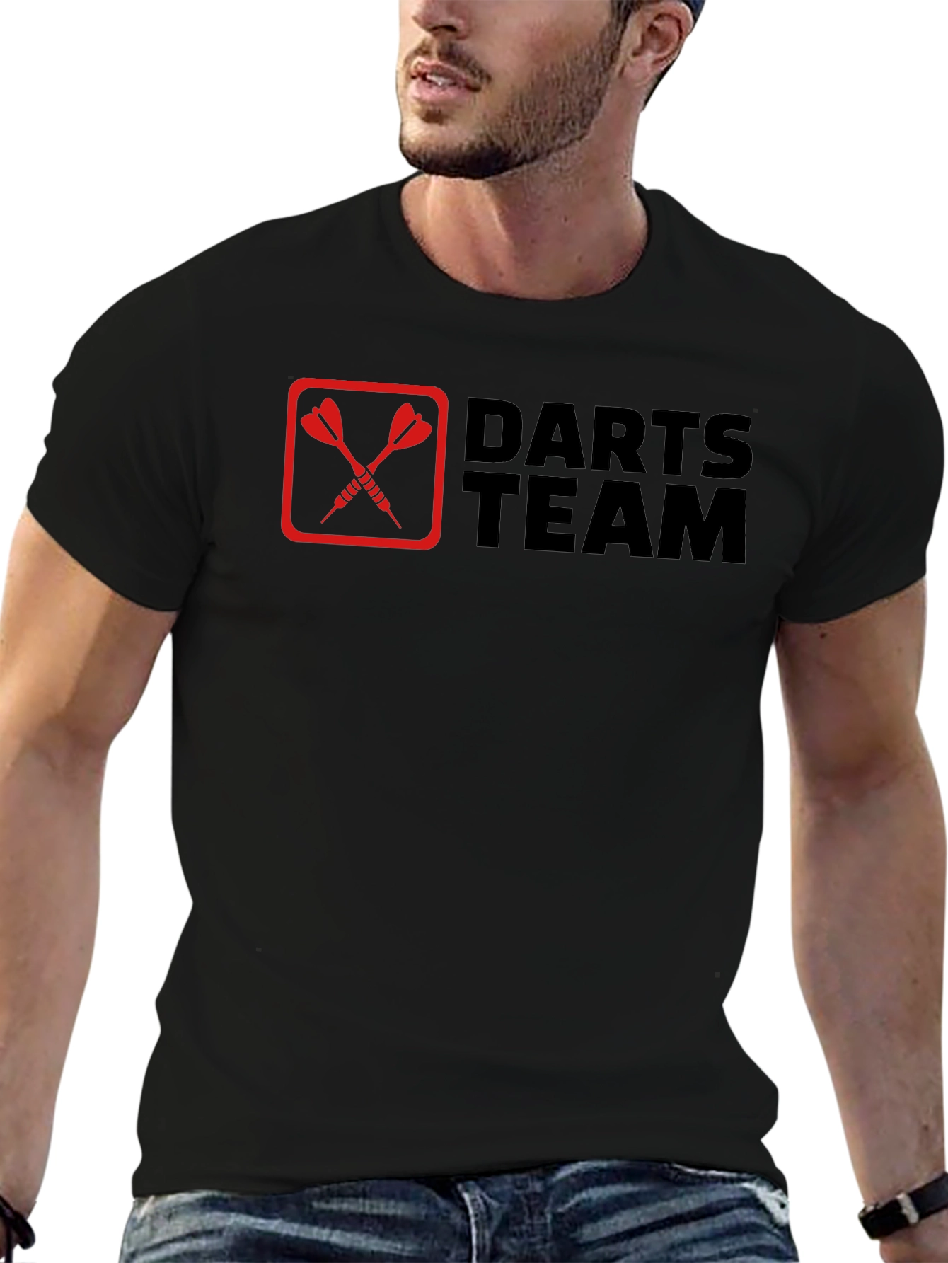 Darts Team Graphic Tee - Black Cotton T-Shirt