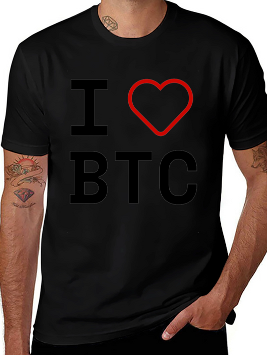 I Heart BTC Bitcoin Crypto T-Shirt