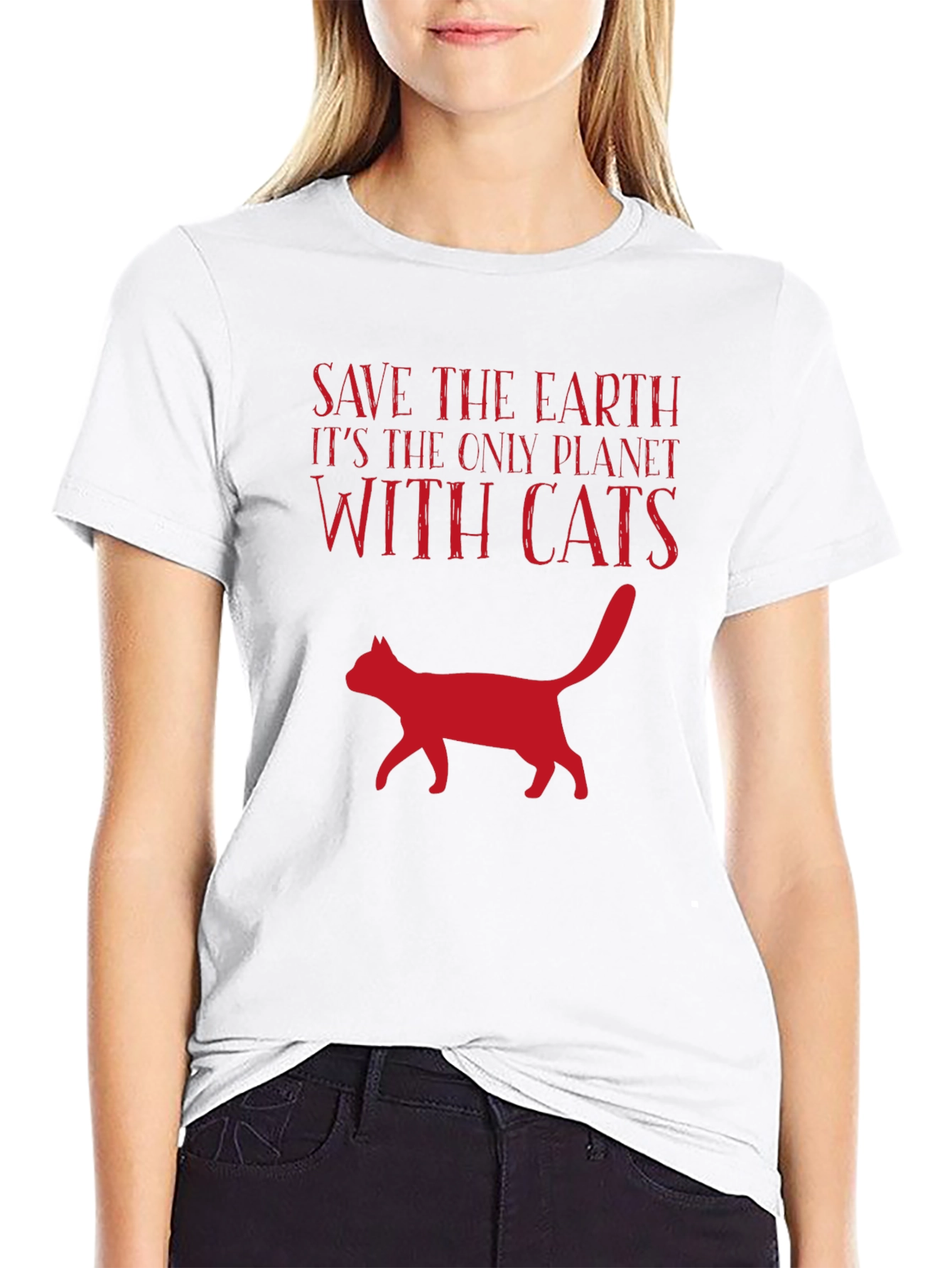 Save the Earth Cats T-Shirt - Black