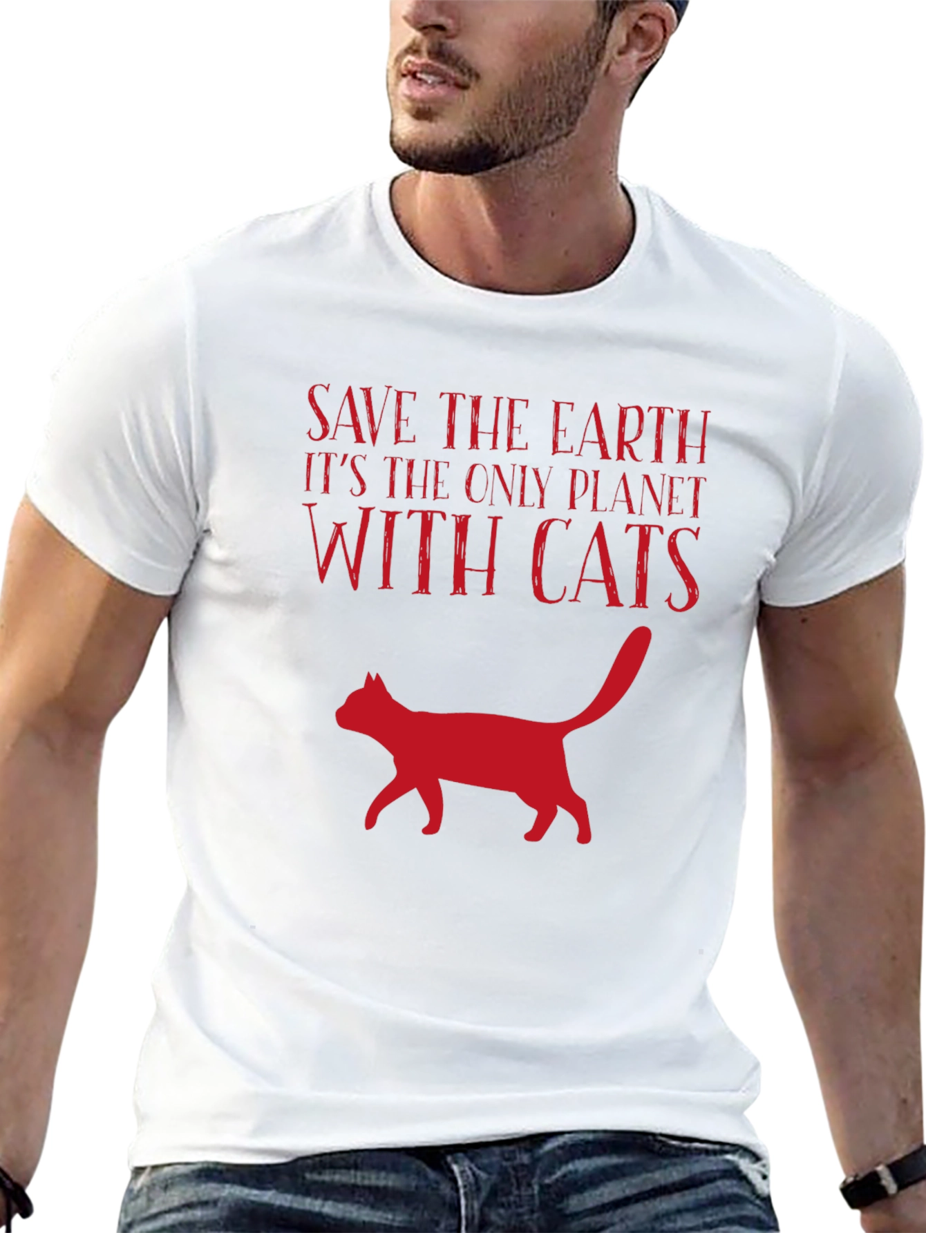Save the Earth Cats T-Shirt - Black