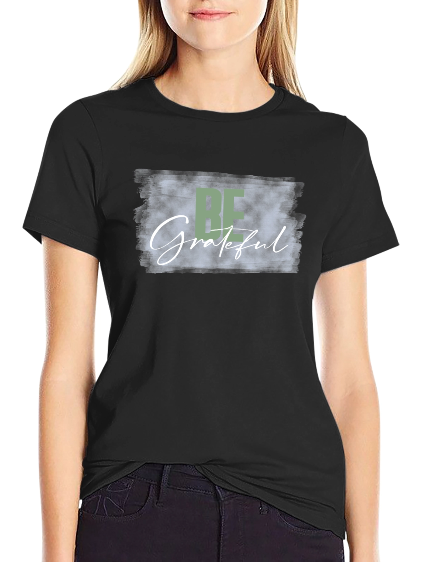Be Grateful Black Graphic Tee