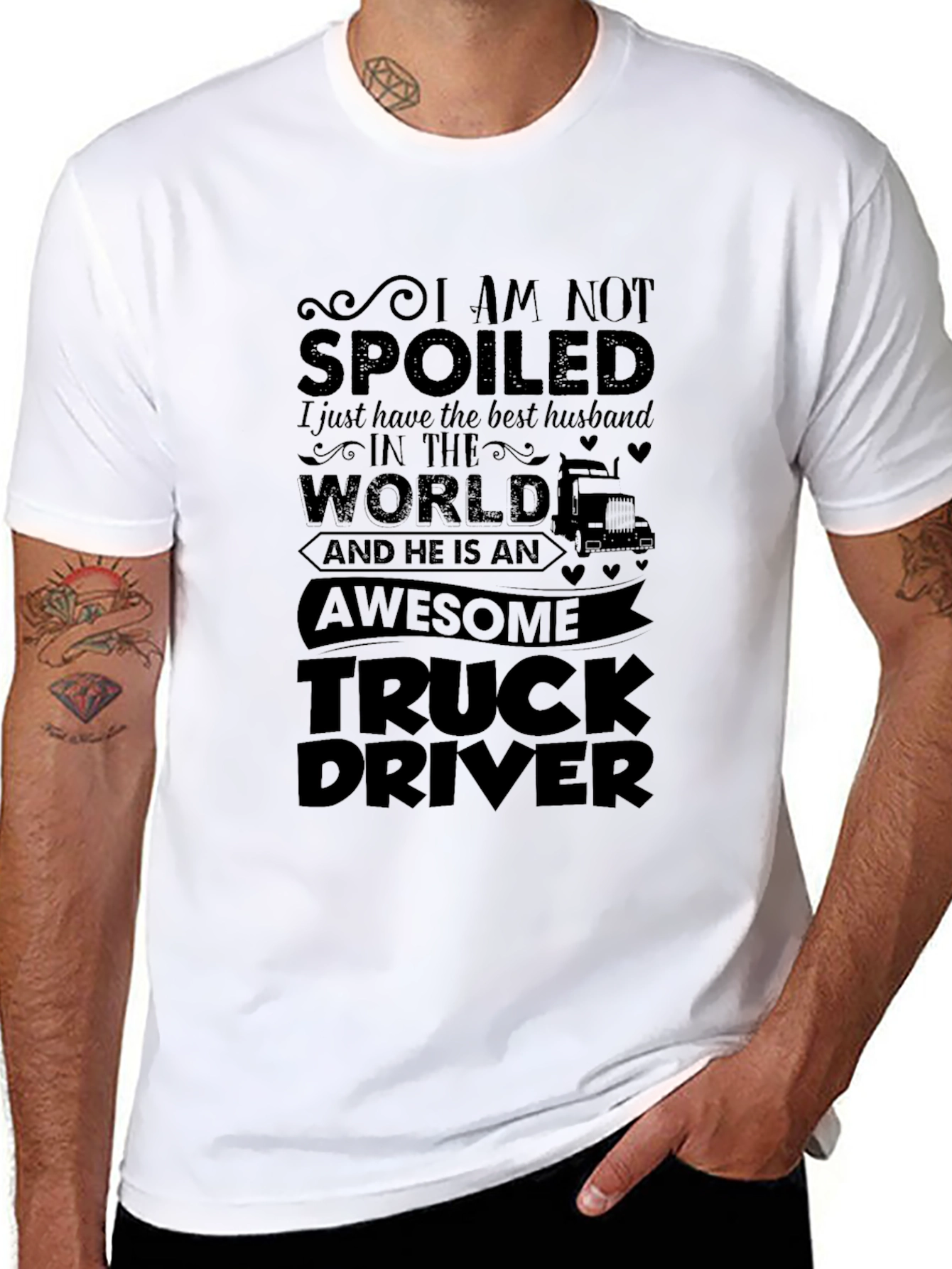 Awesome Truck Driver Husband Graphic Tee