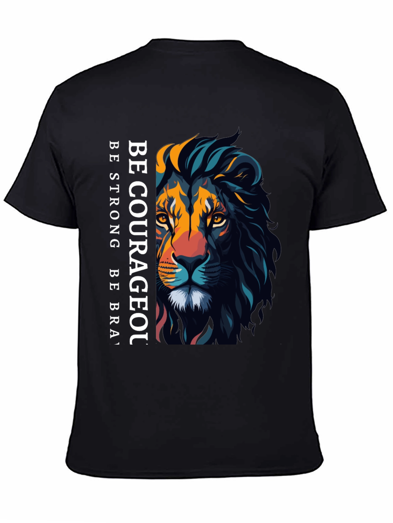 Be Courageous Lion Graphic Tee - Black