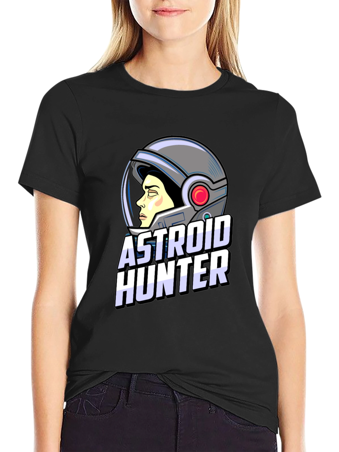 Astronaut Hunter Graphic T-Shirt - Space Adventure Tee