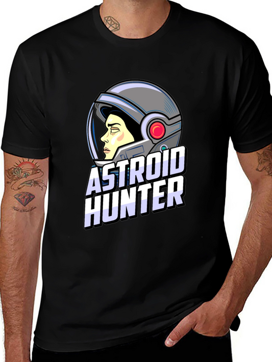 Astronaut Hunter Graphic T-Shirt - Space Adventure Tee