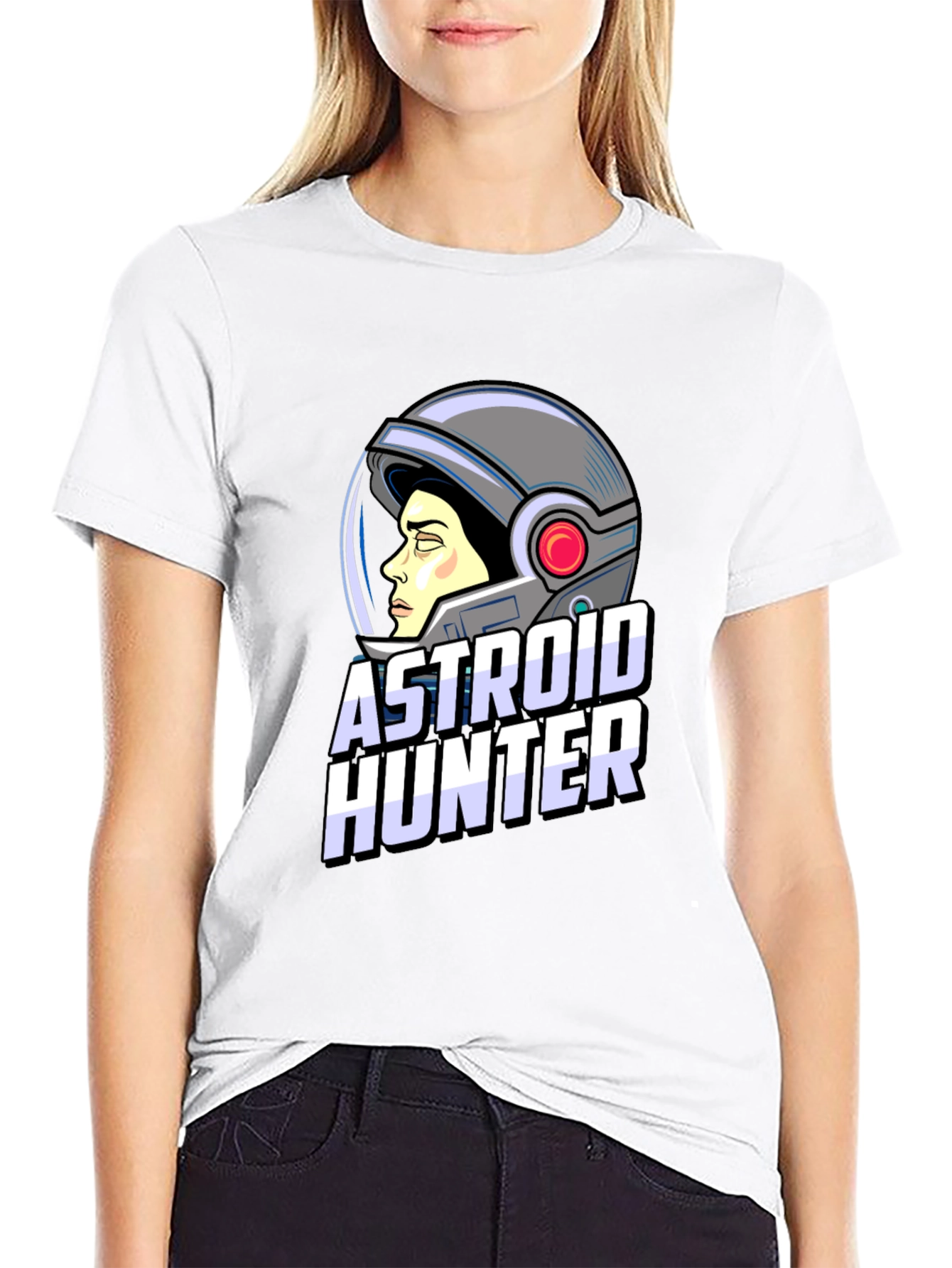 Astronaut Hunter Graphic T-Shirt - Space Adventure Tee
