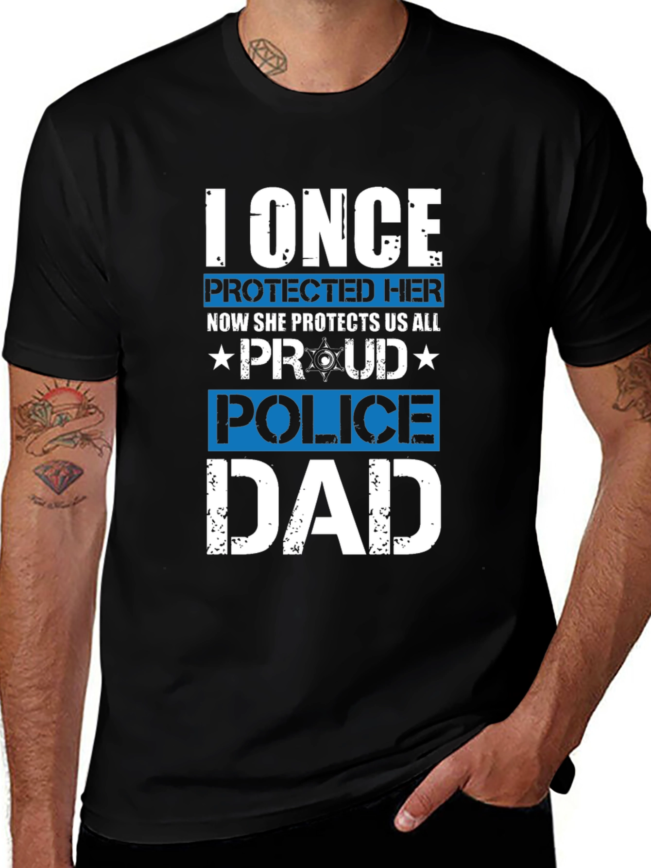 Proud Police Dad Graphic Tee