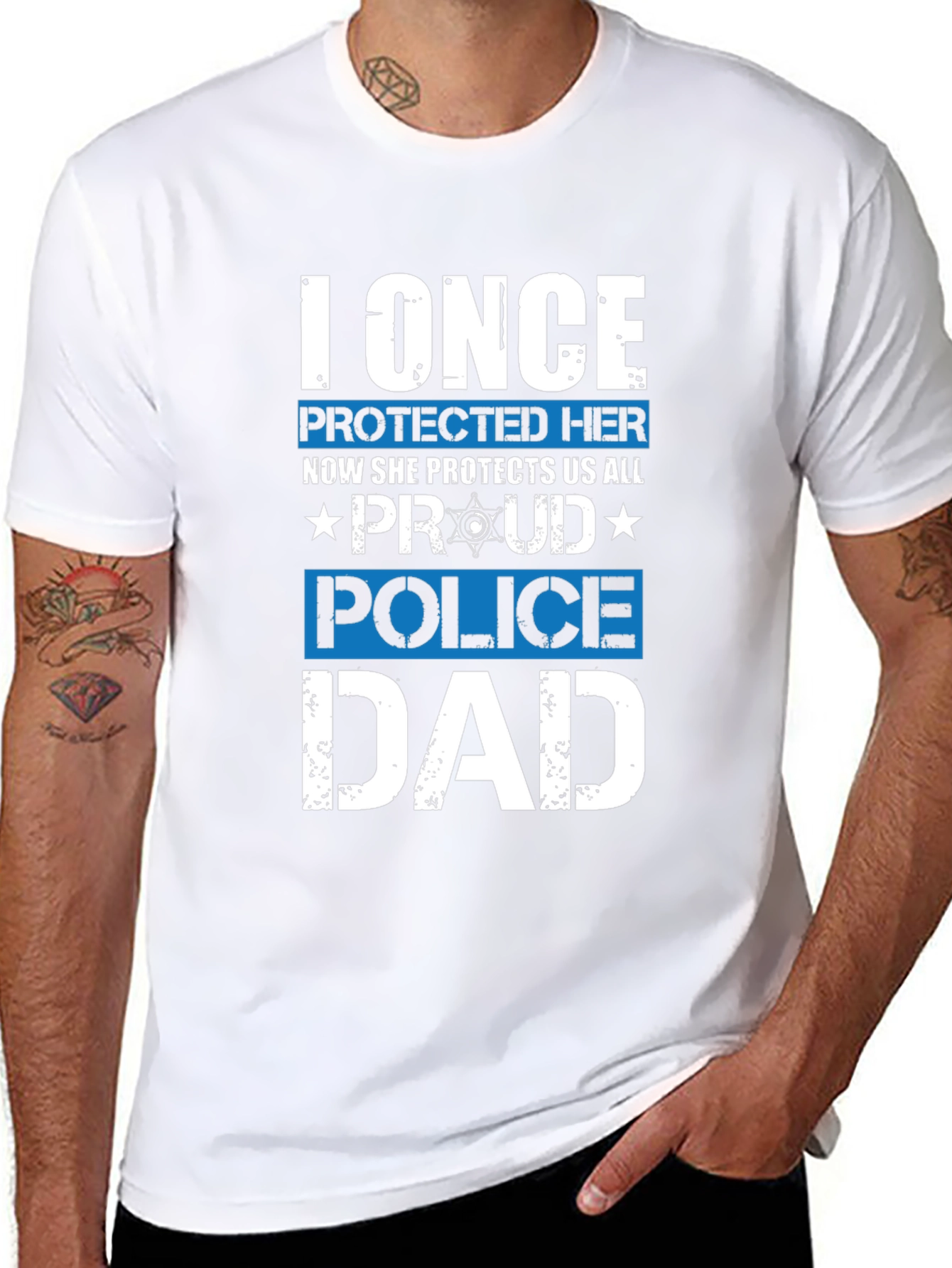 Proud Police Dad Graphic Tee