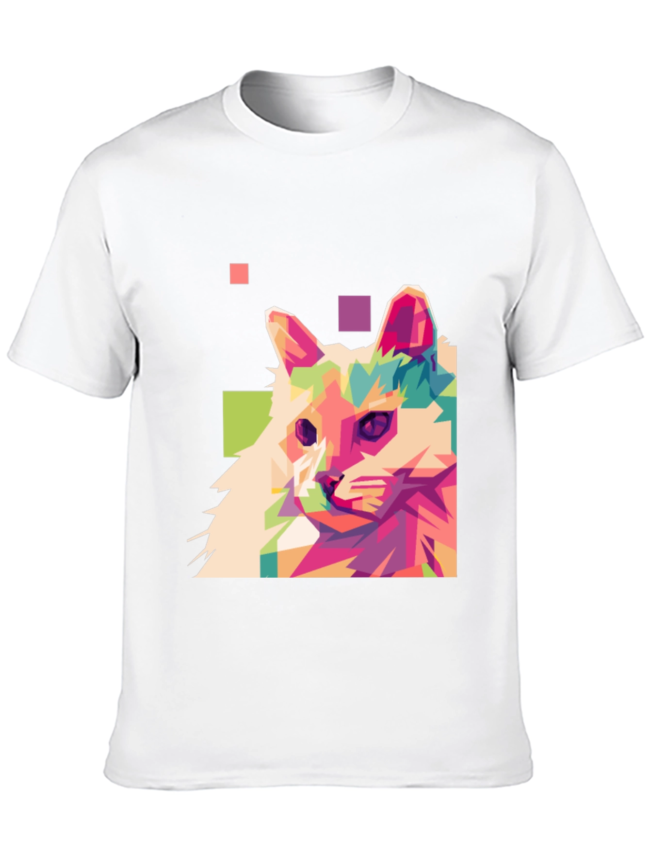 Abstract Cat Graphic T-Shirt - Cool Artistic Design