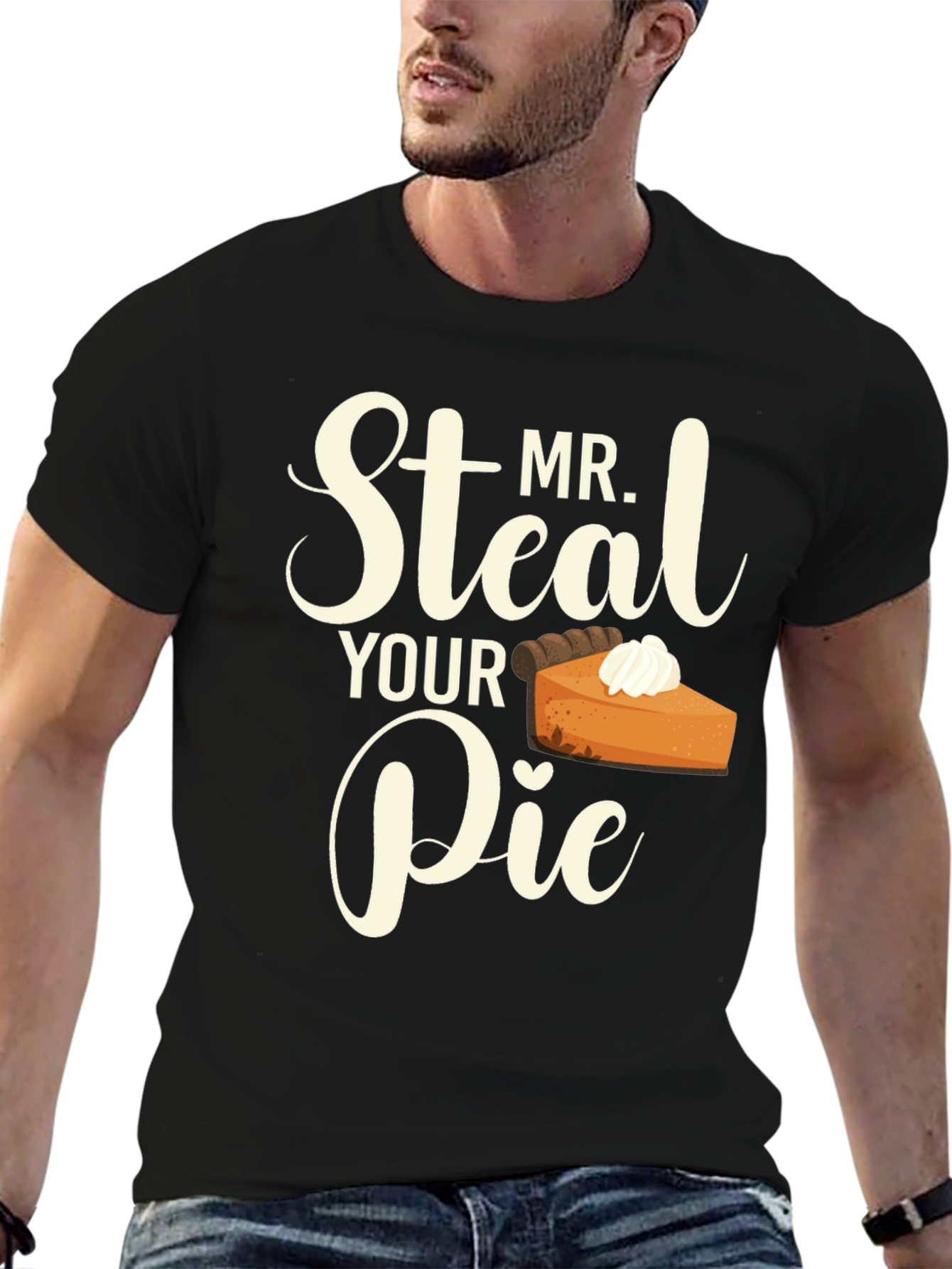 Mr. Steal Your Pie Black Graphic T-Shirt