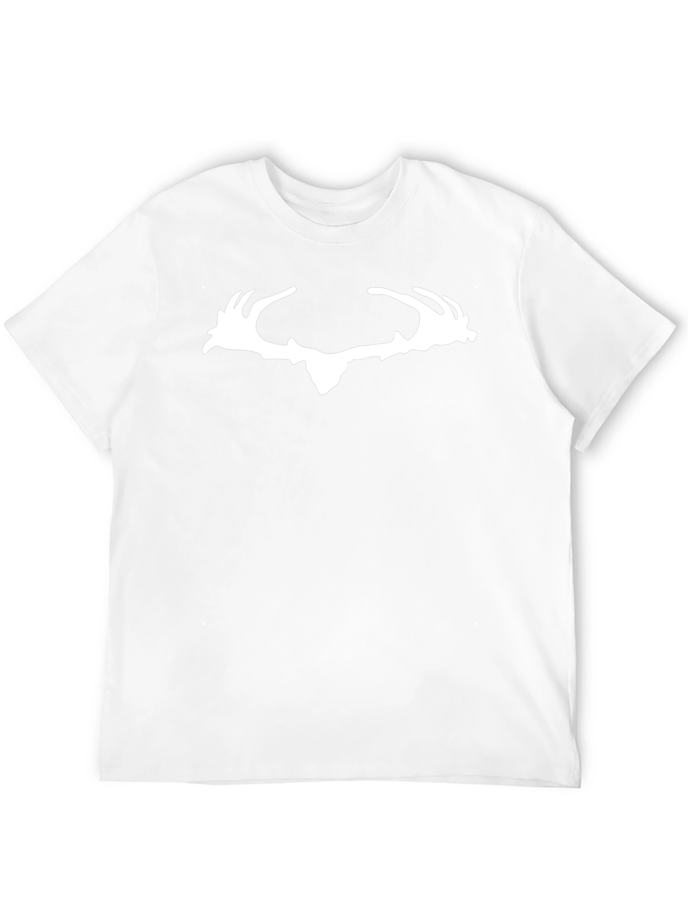 Deer Antler Graphic Tee - Black Cotton Casual Shirt