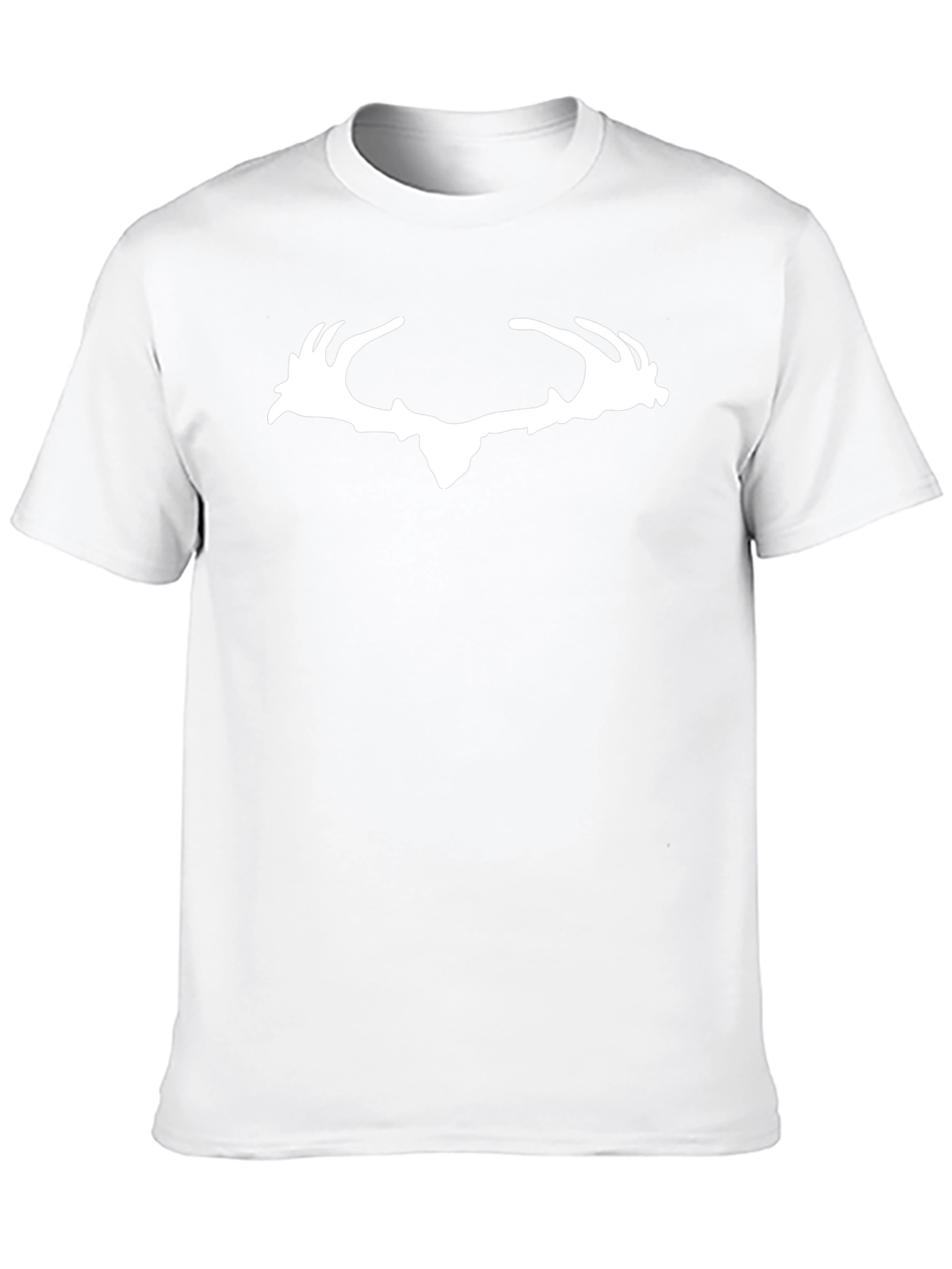 Deer Antler Graphic Tee - Black Cotton Casual Shirt