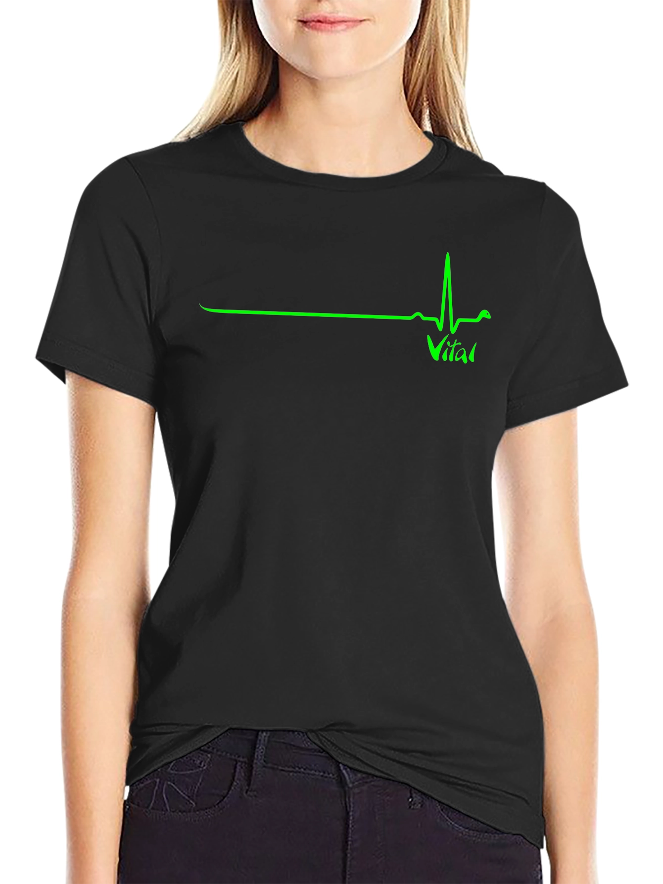 Vital Sign ECG Graphic T-Shirt - Black