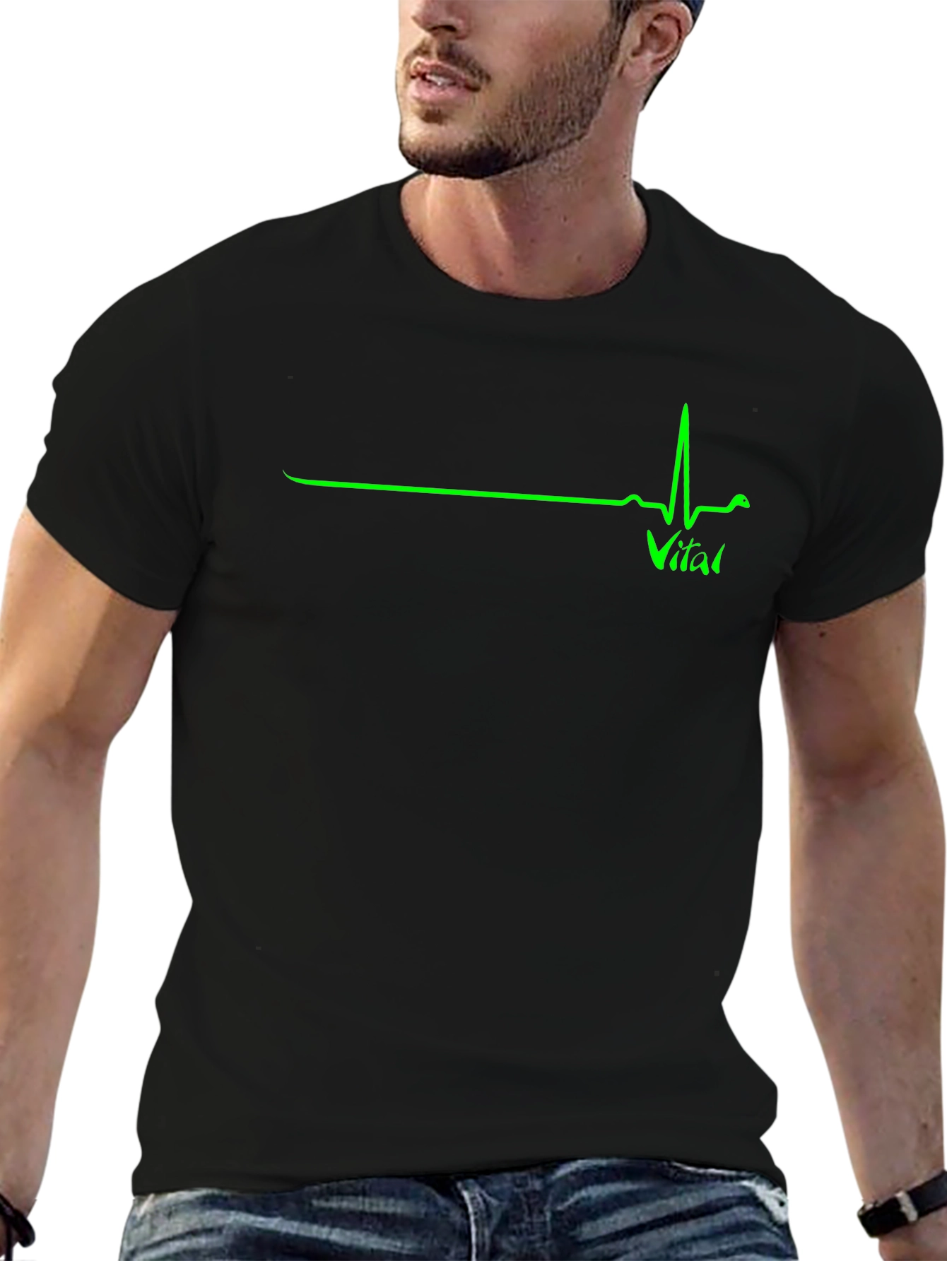 Vital Sign ECG Graphic T-Shirt - Black
