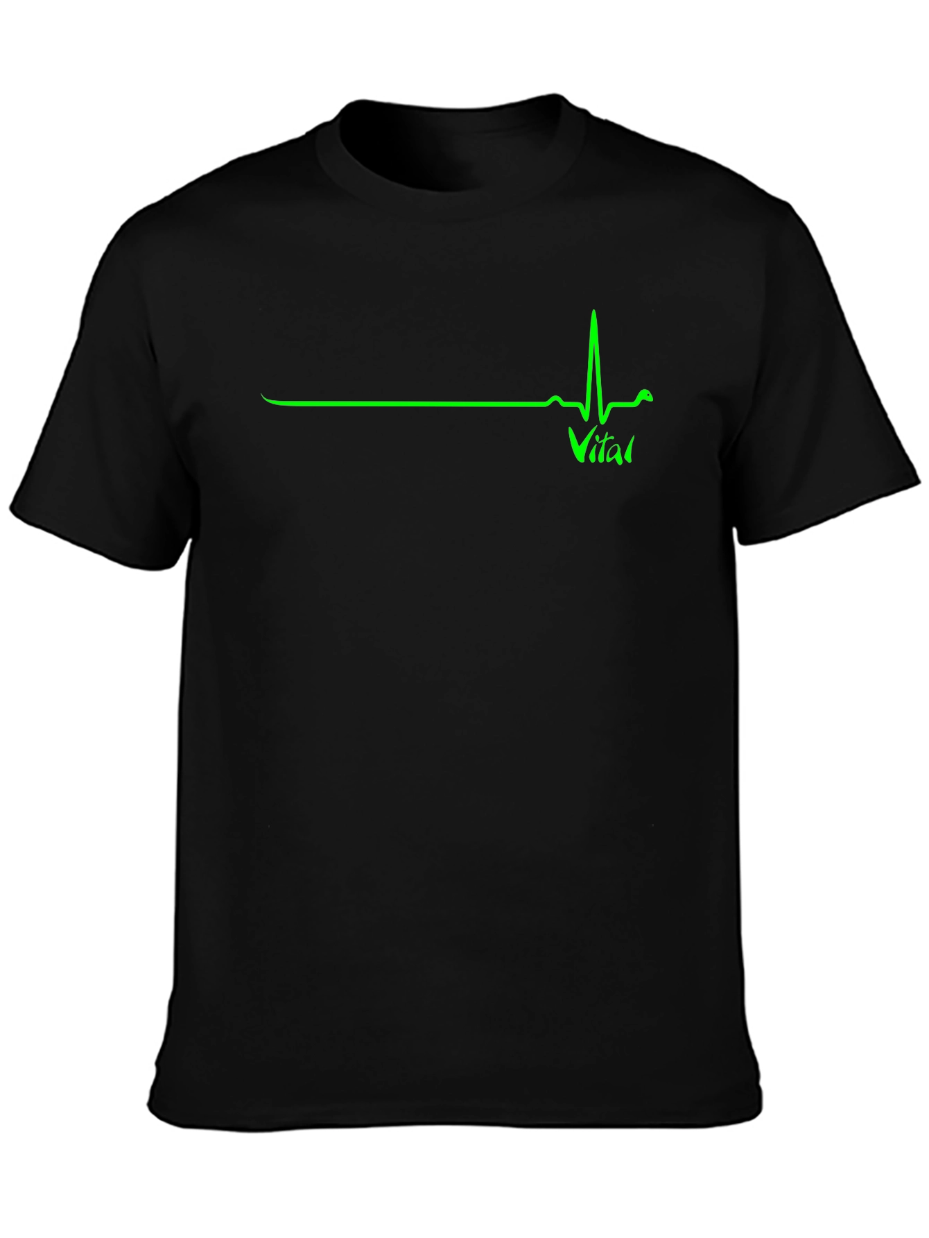 Vital Sign ECG Graphic T-Shirt - Black
