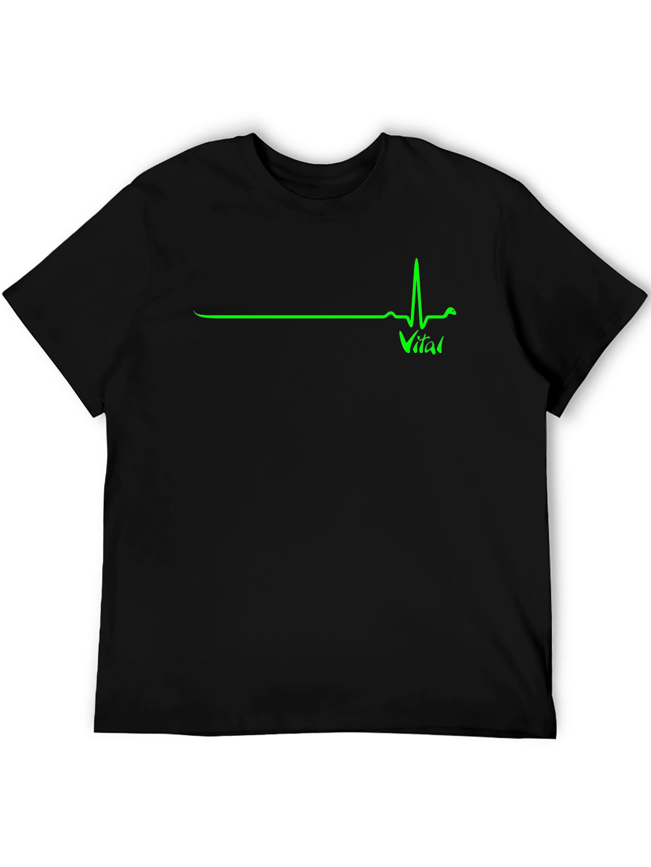 Vital Sign ECG Graphic T-Shirt - Black