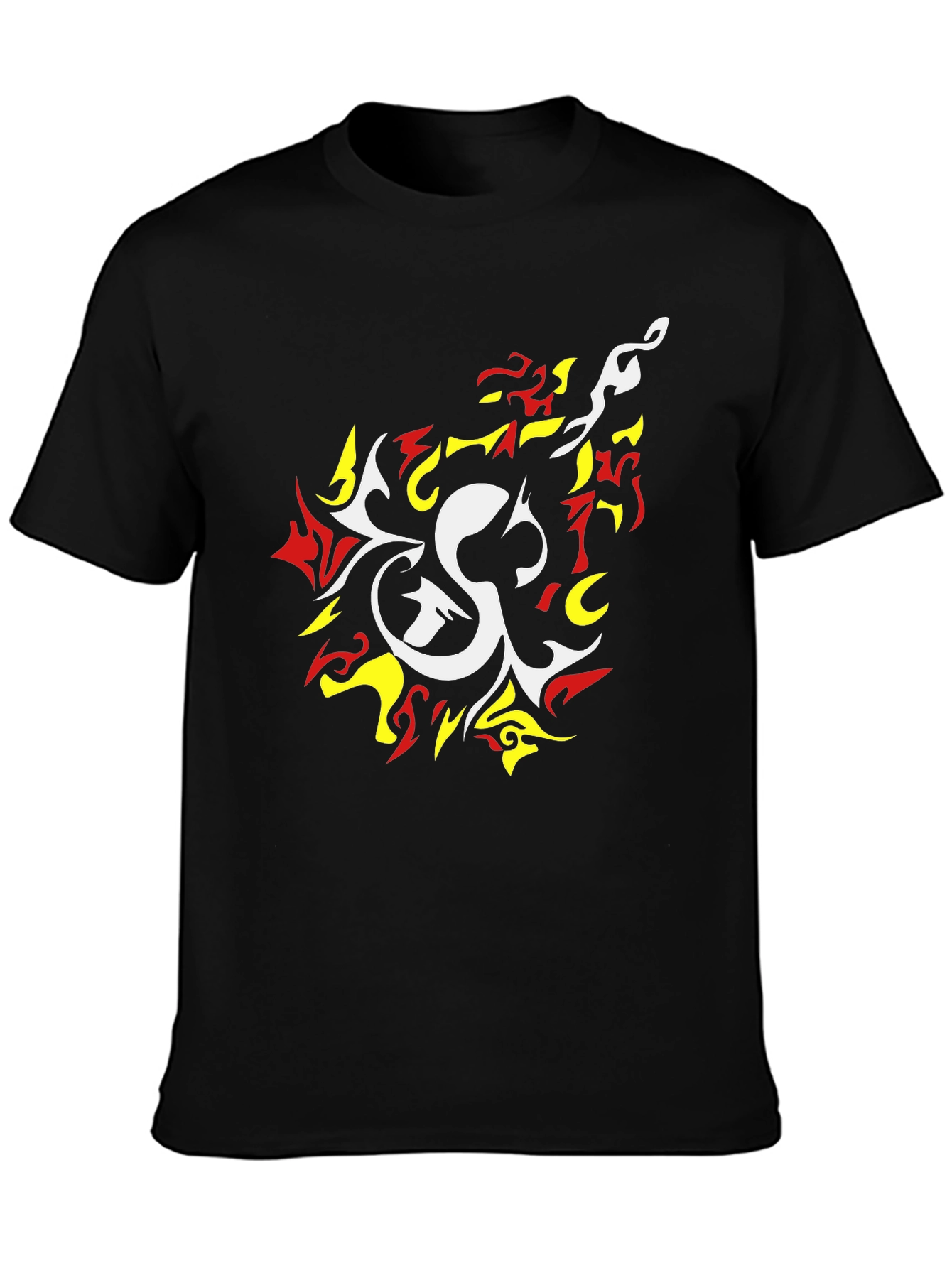 Bold Graphic Tee - White & Fiery Design