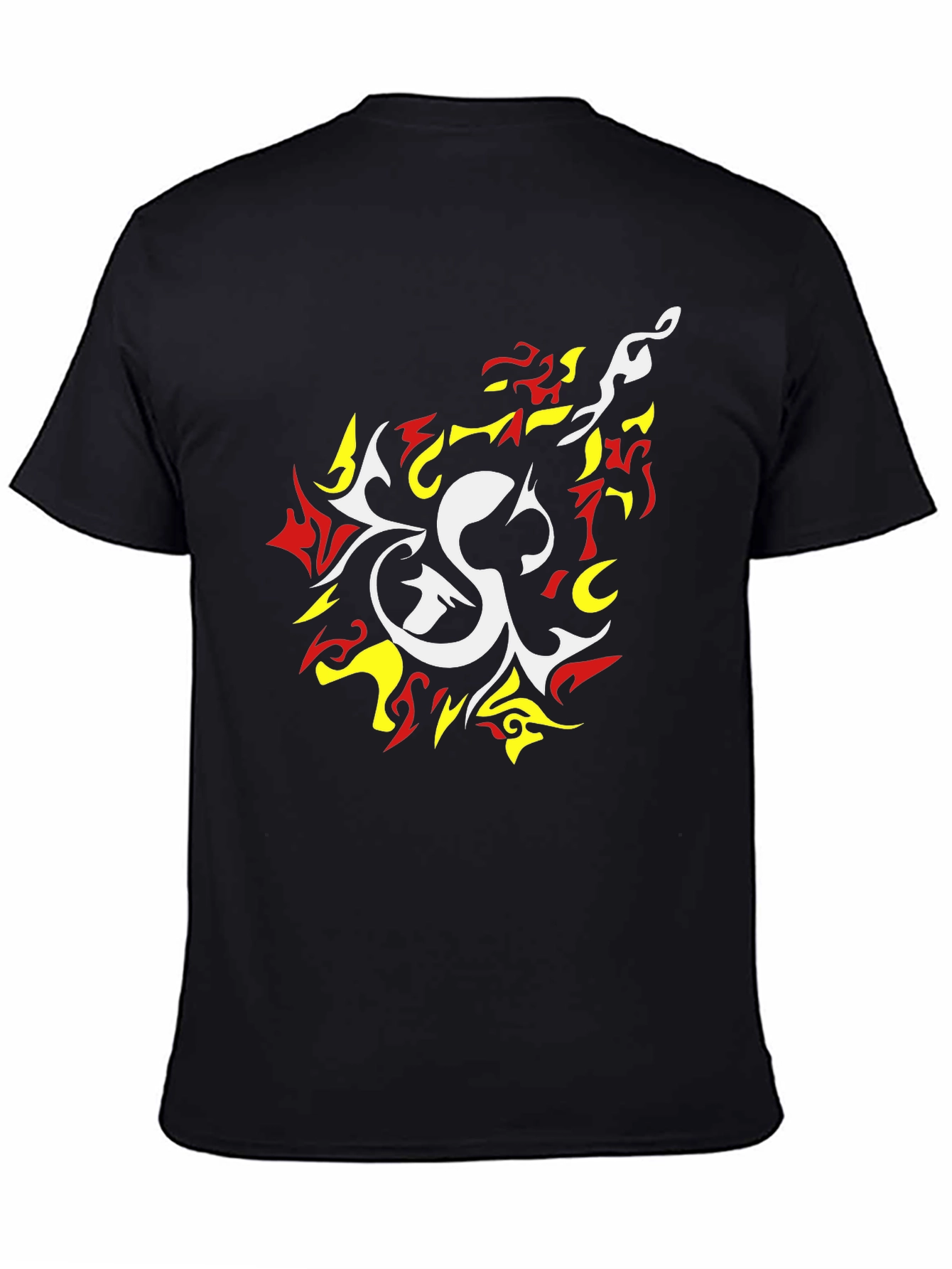Bold Graphic Tee - White & Fiery Design