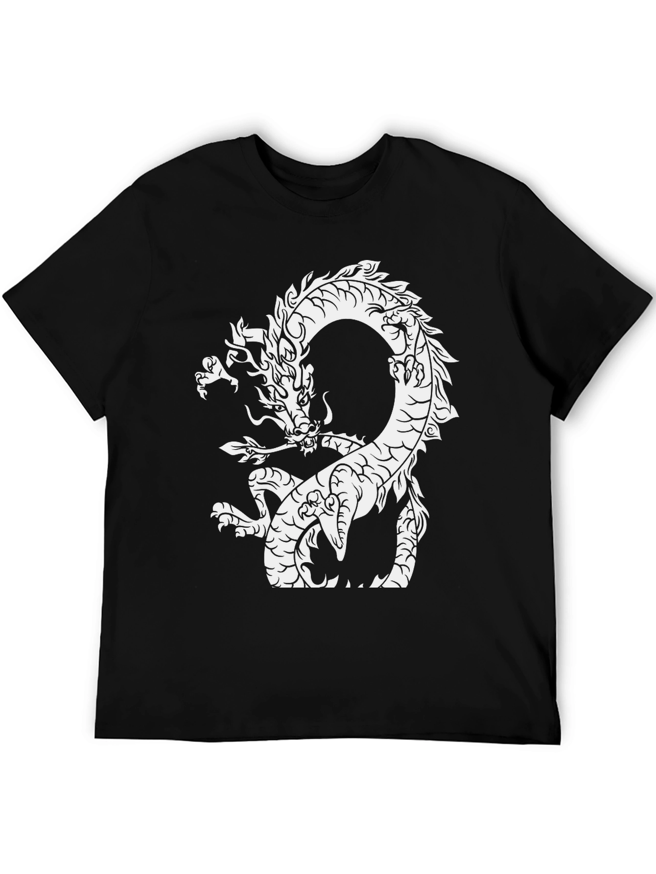 Dragon Graphic Tee - Black Cotton T-Shirt