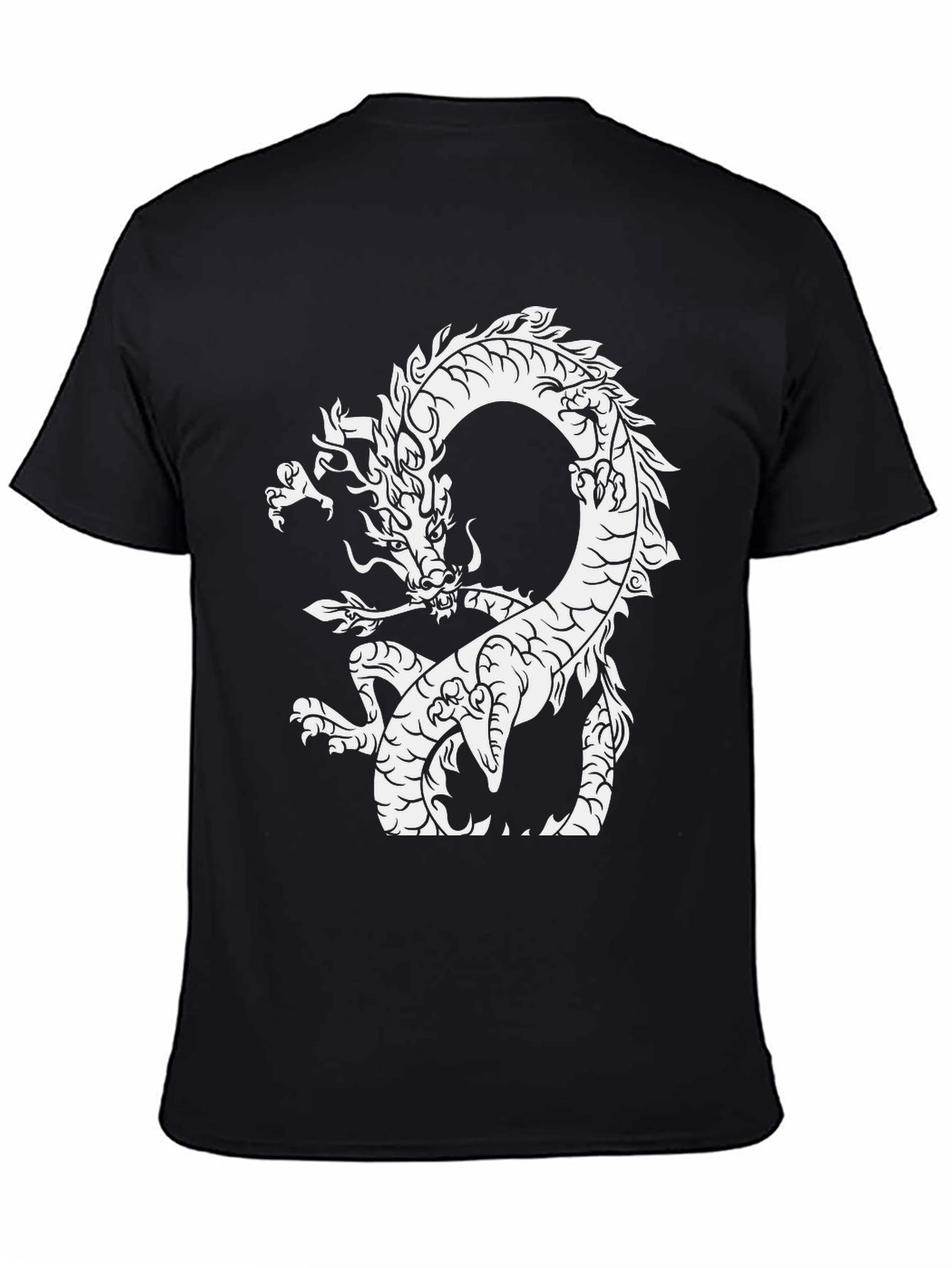 Dragon Graphic Tee - Black Cotton T-Shirt