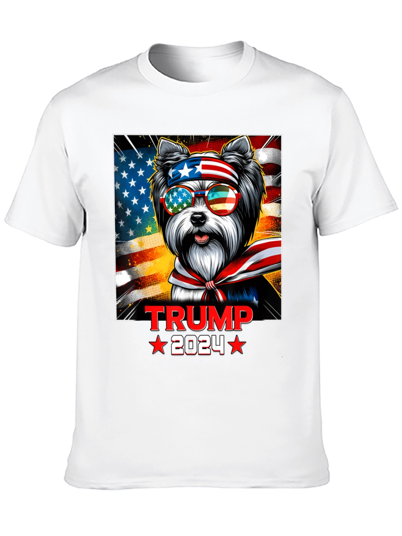 Trump 2024 Patriotic Dog T-Shirt